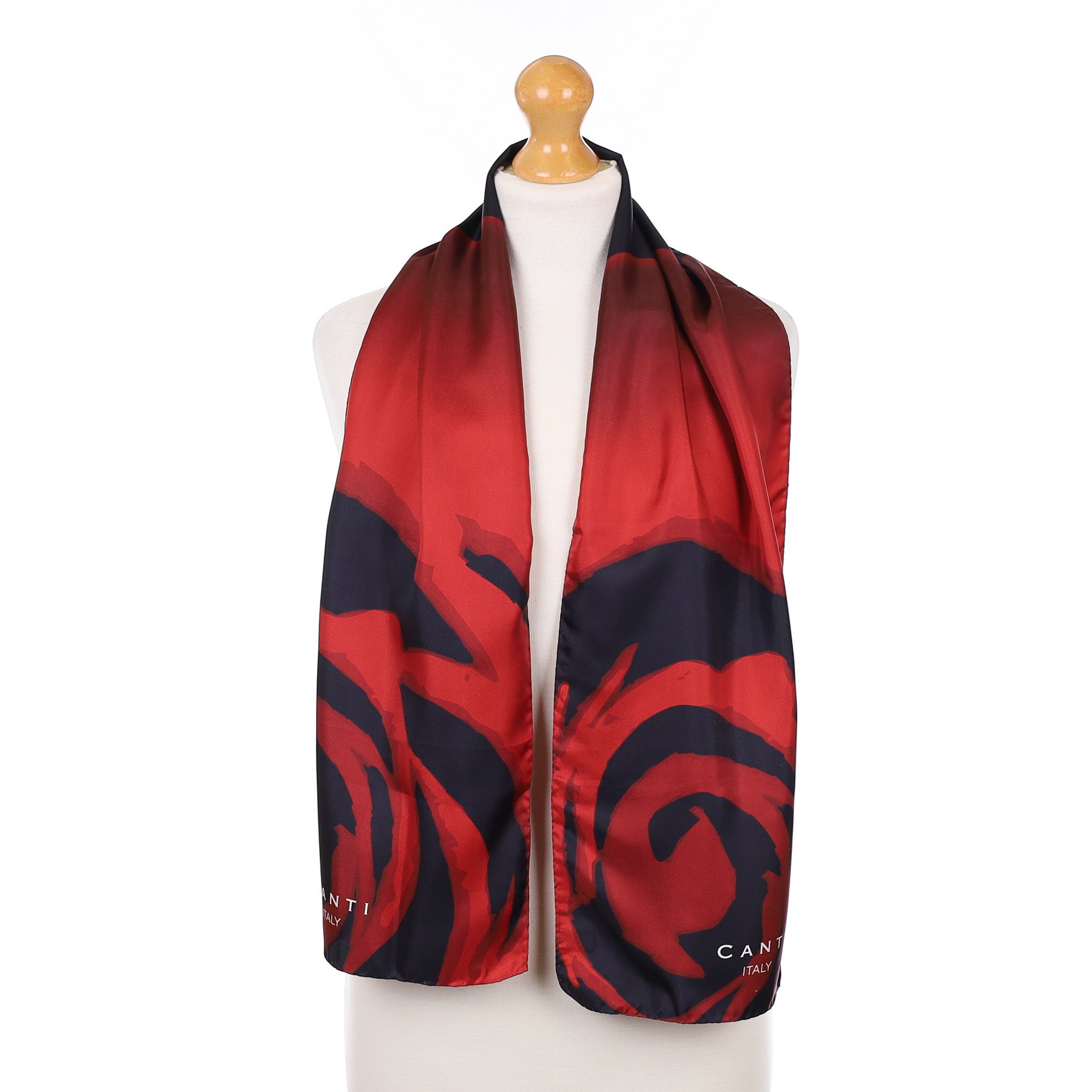 Brand New Red and Black Boxed Canti Silk Scarf
