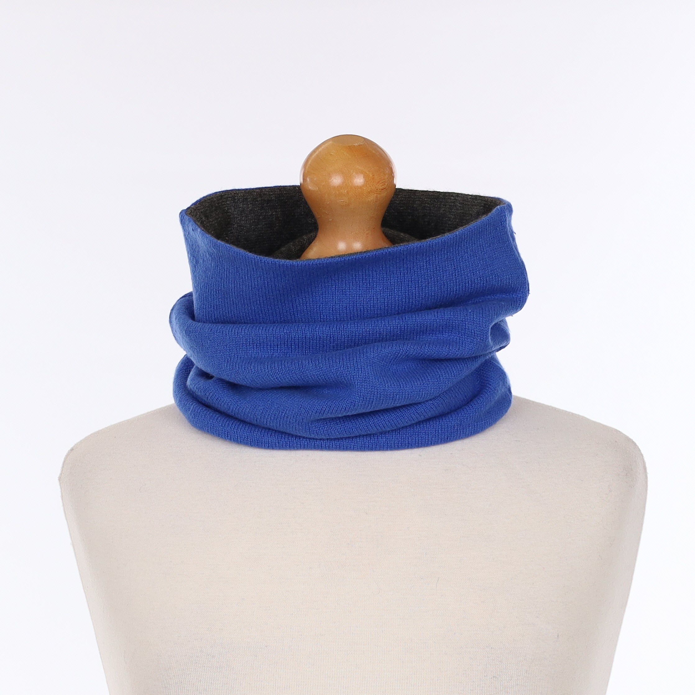 Men’s Royal Blue and Smoke Grey Luxury Double Layered Snood