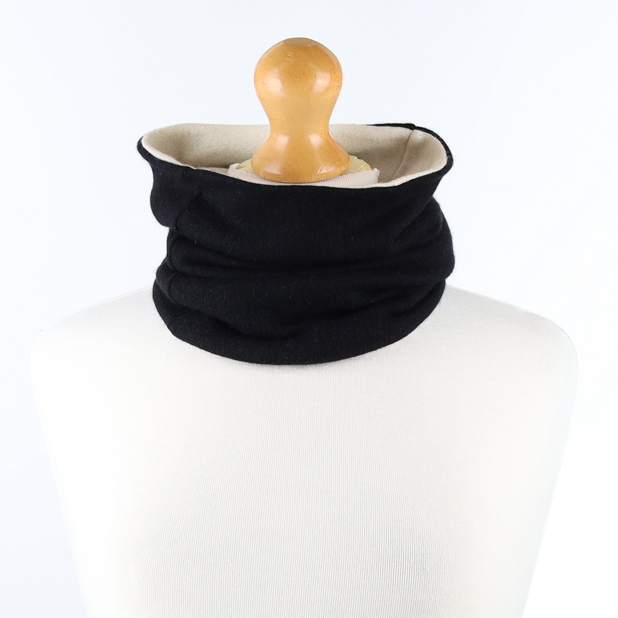 Black and Cream Luxury Double Layered Snood