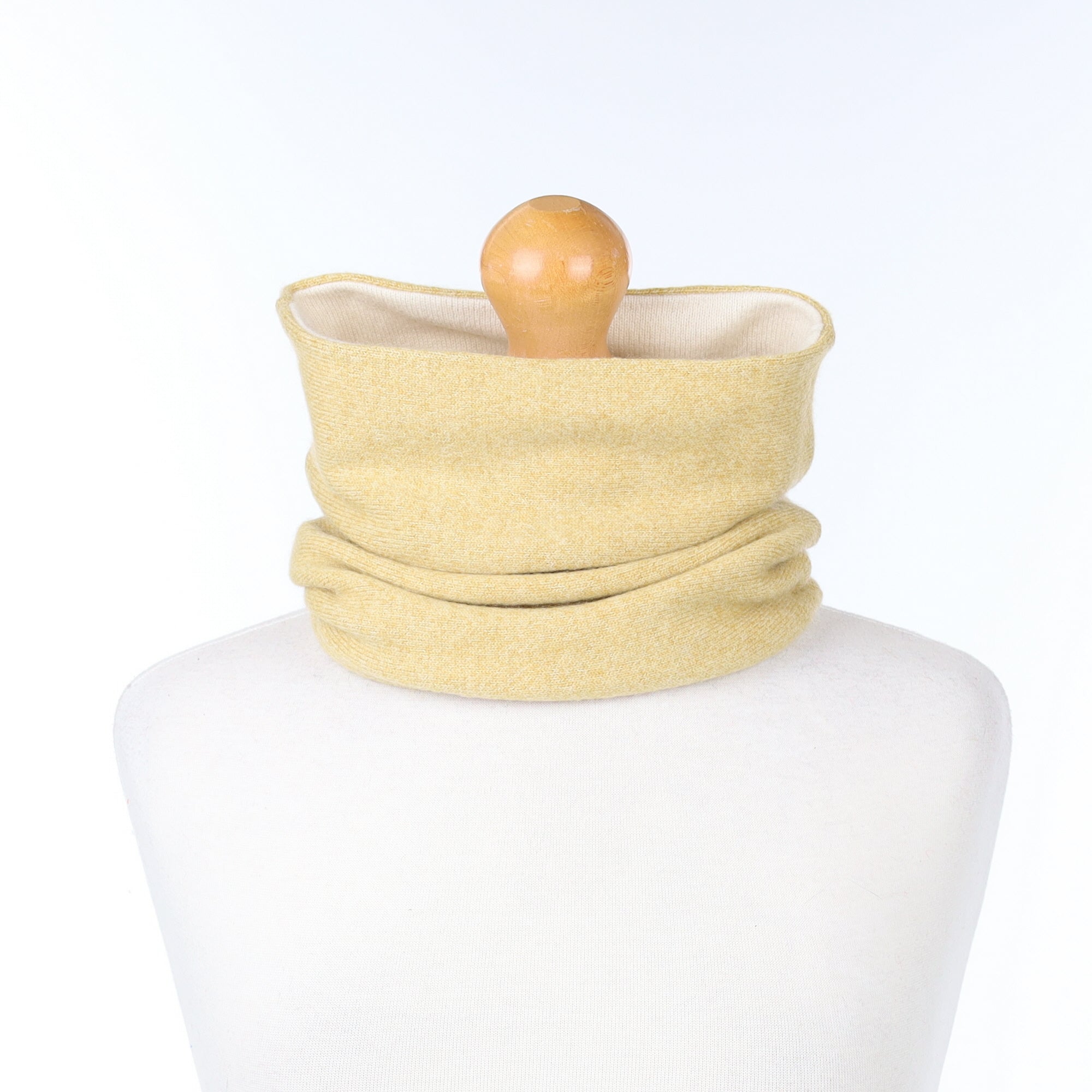 Flaxen Yellow and Cream Luxury Double Layered Snood