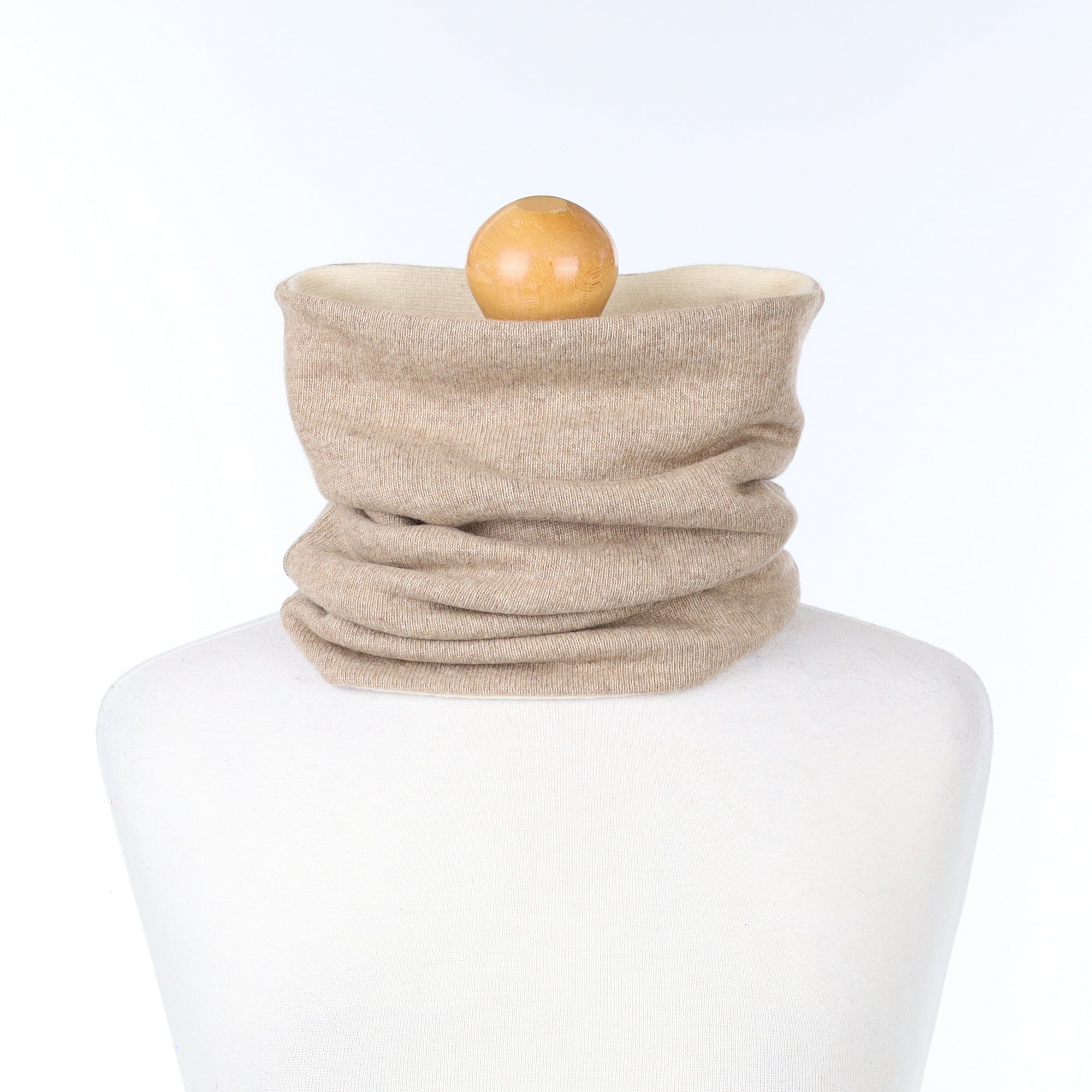 Cream and Fawn Luxury Double Layered Snood