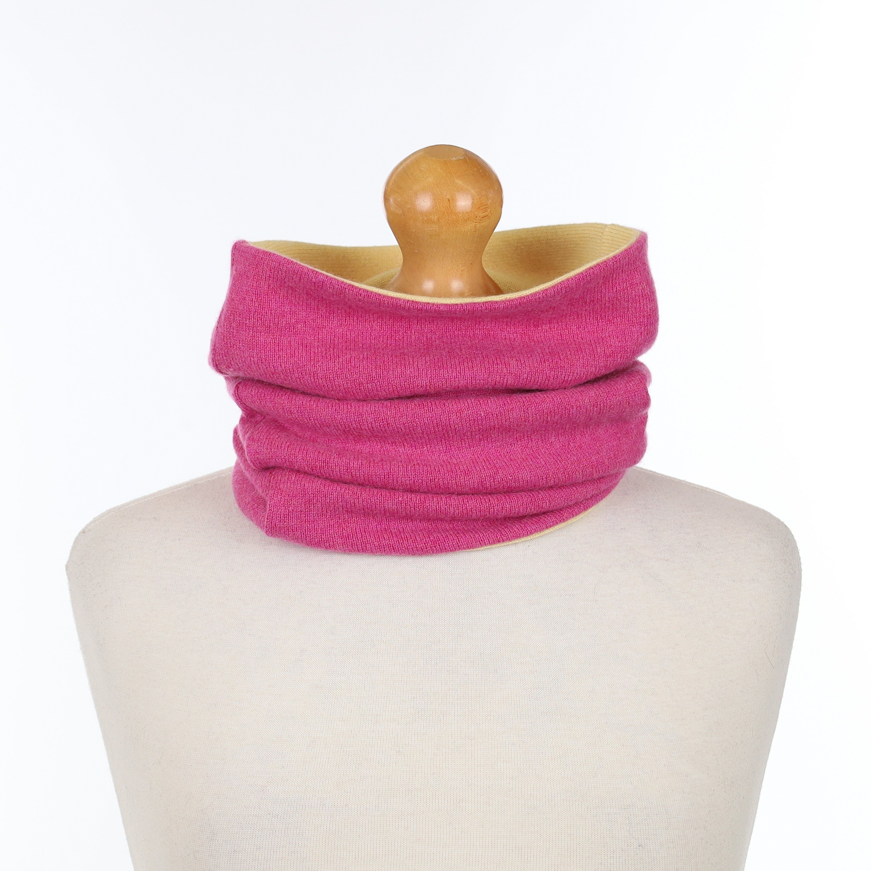 Rose Pink and Marigold Yellow Luxury Double Layered Snood