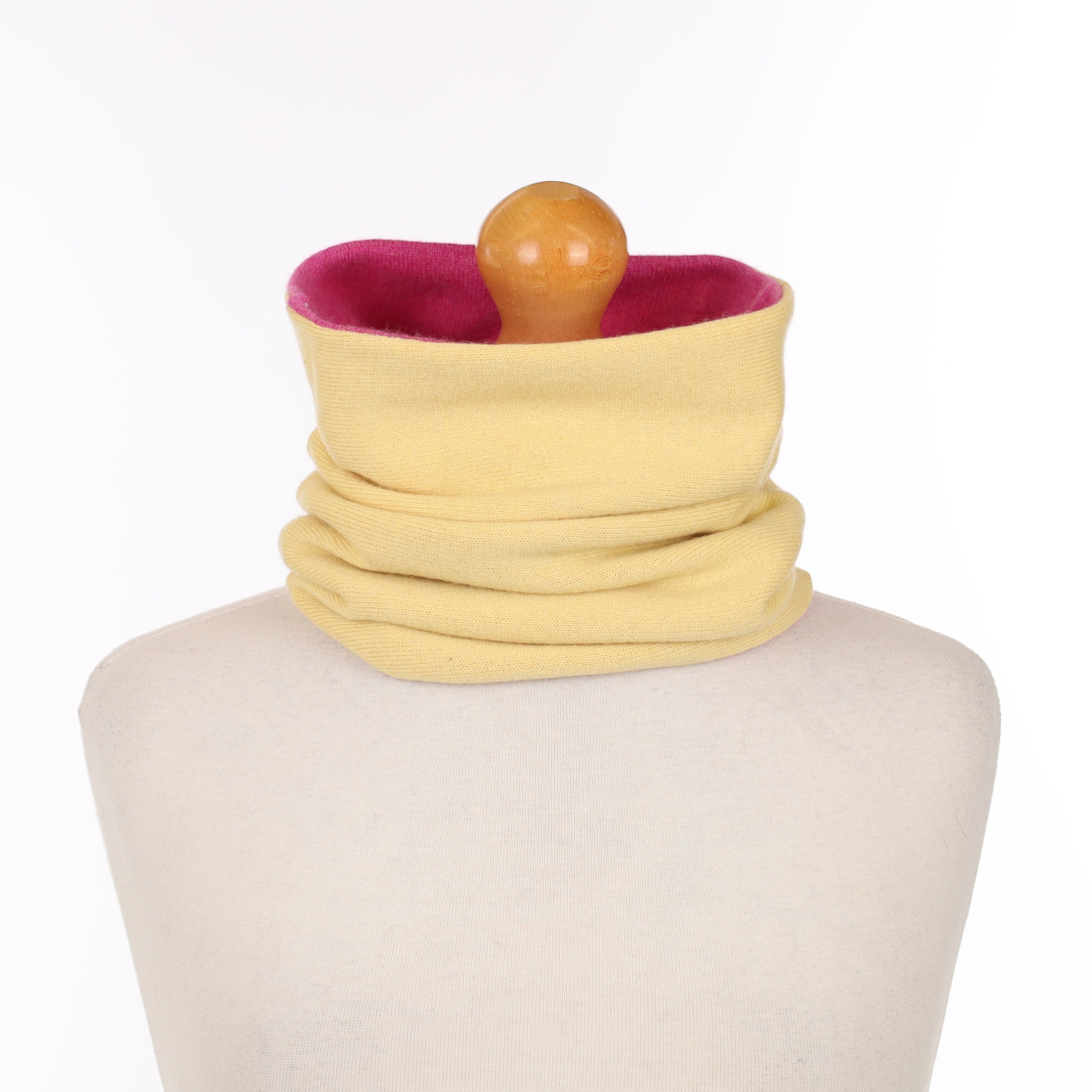 Rose Pink and Marigold Yellow Luxury Double Layered Snood