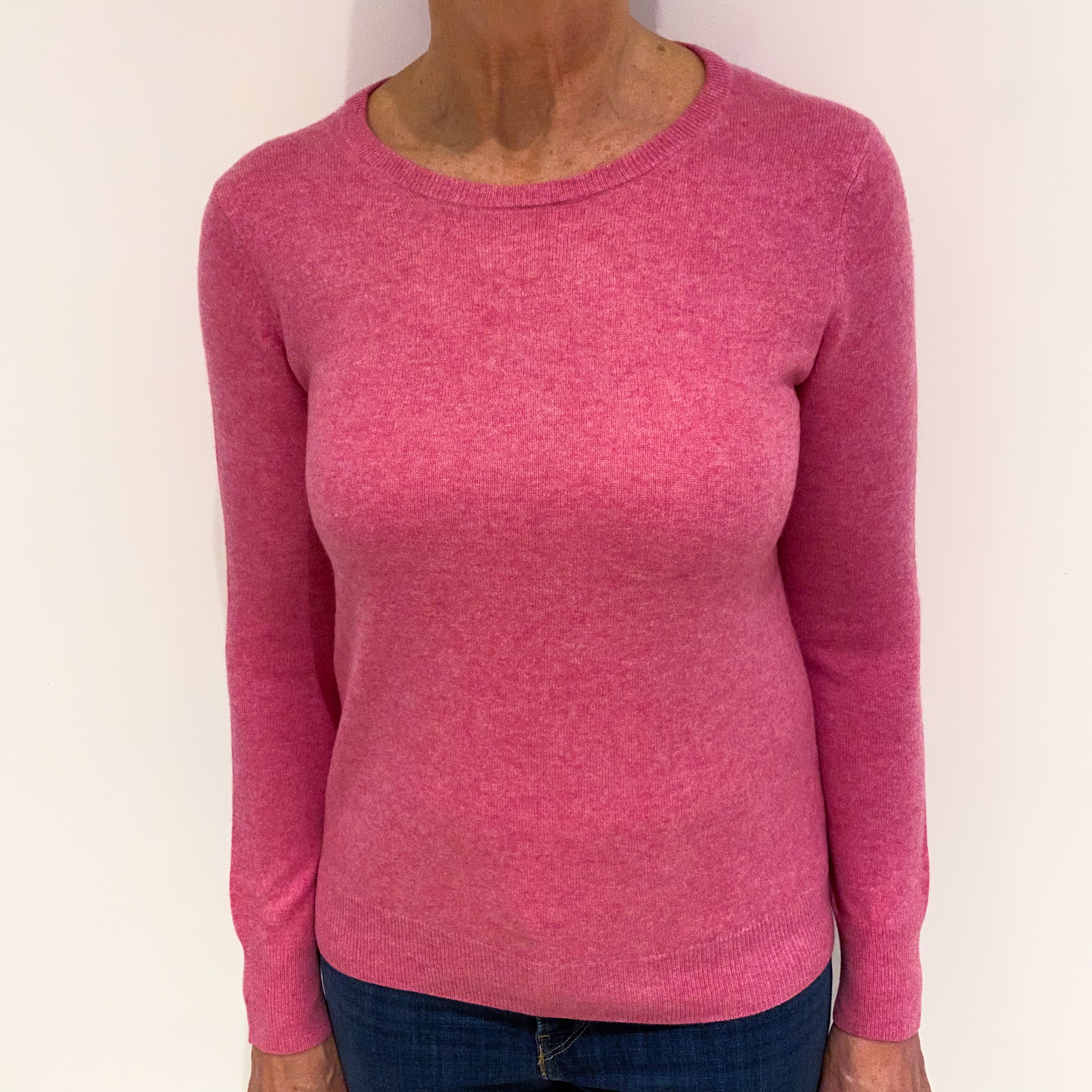 Bubblegum Pink Cashmere Crew Neck Jumper Medium