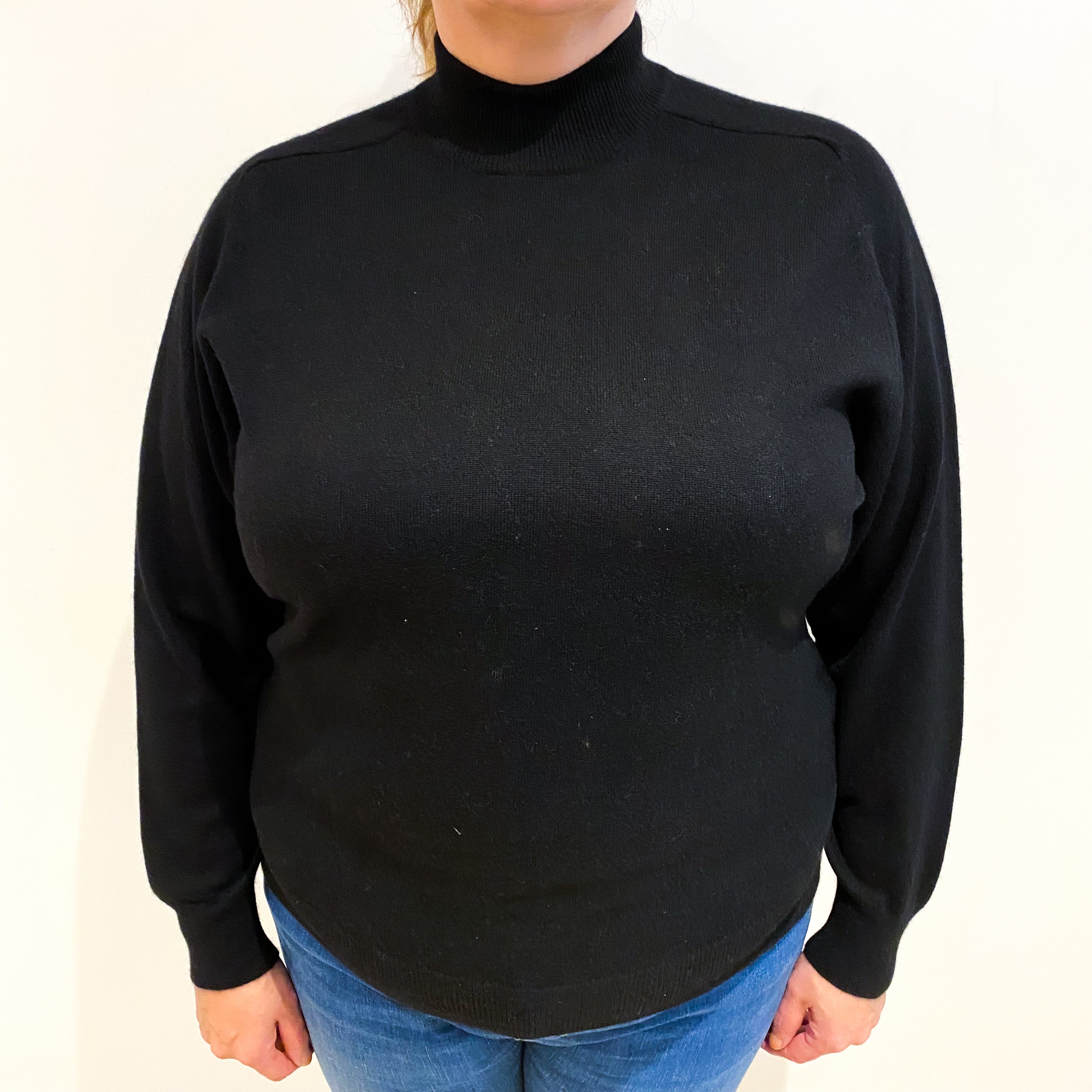 Black Cashmere Turtle Neck Jumper Extra Large