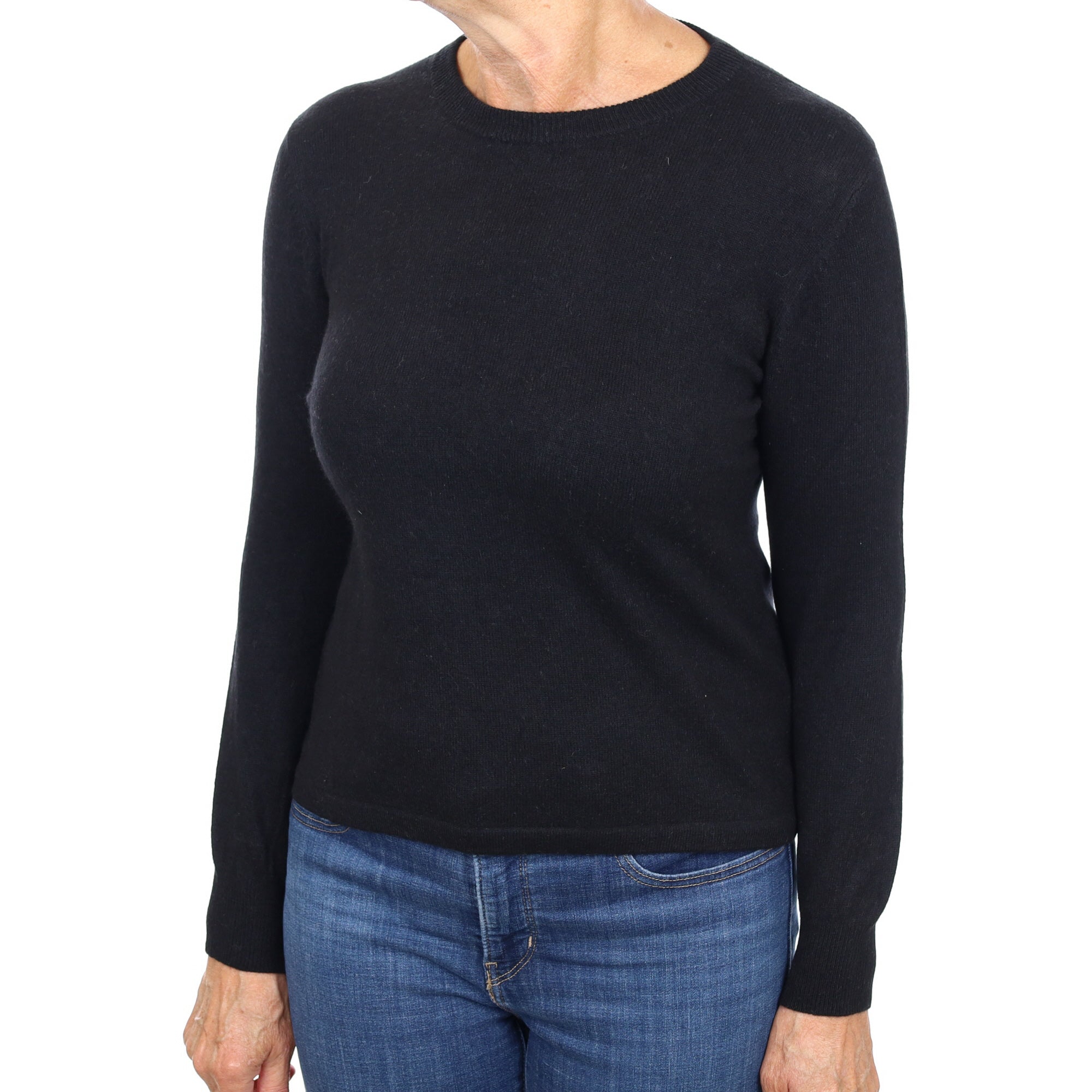 Black Cashmere Crew Neck Jumper Medium