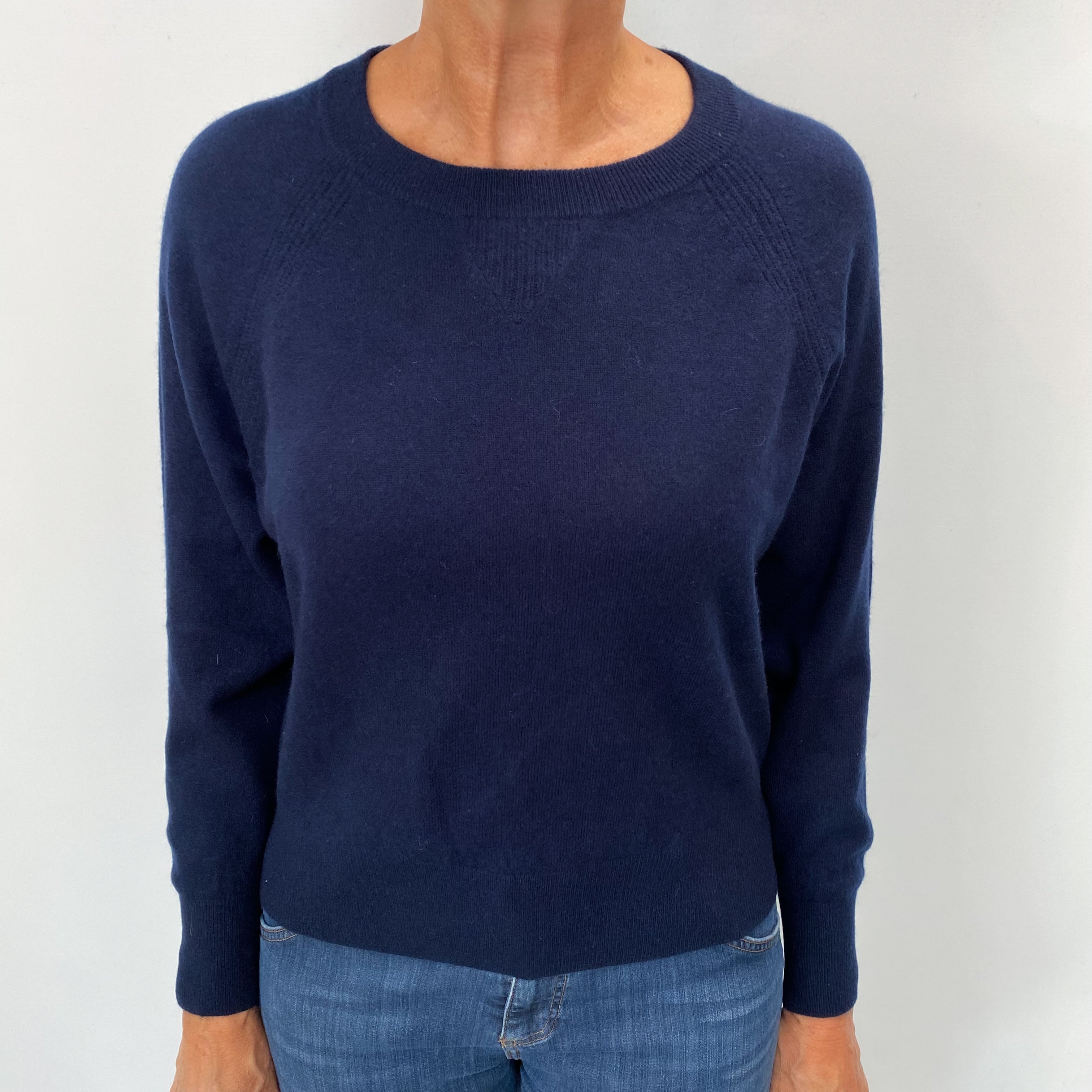 Midnight Navy Cashmere Crew Neck Jumper Medium