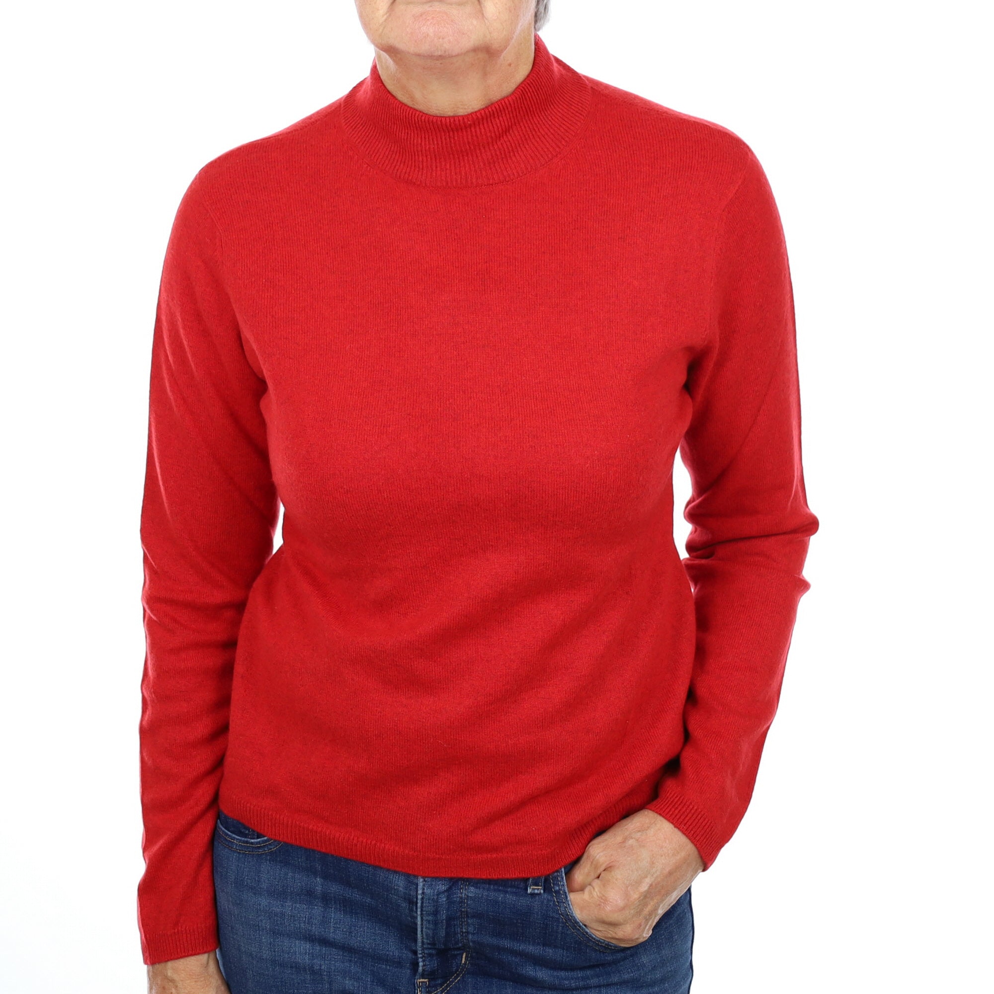 Phoenix Red Cashmere Turtle Neck Jumper Medium