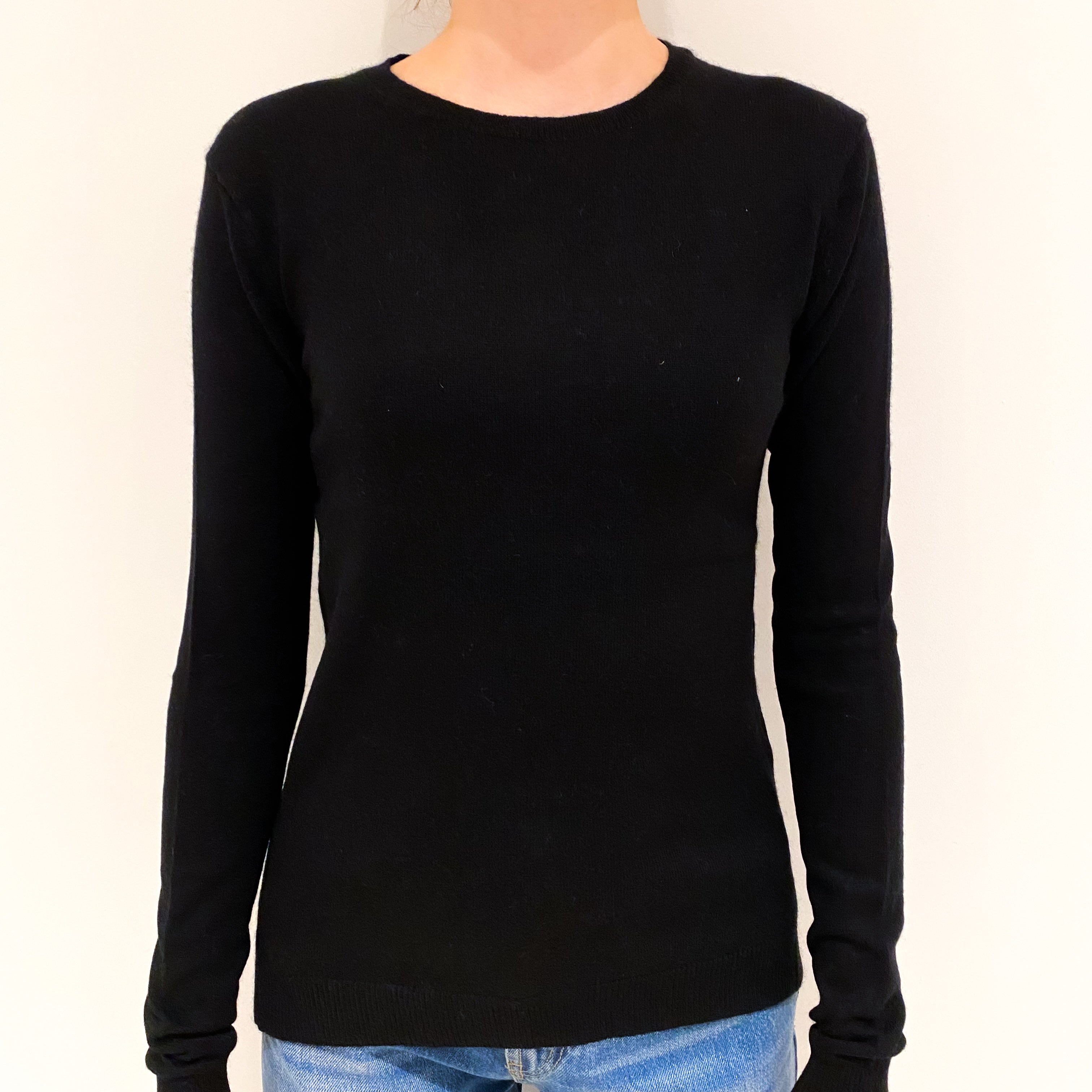 Black Cashmere Crew Neck Jumper Extra Small