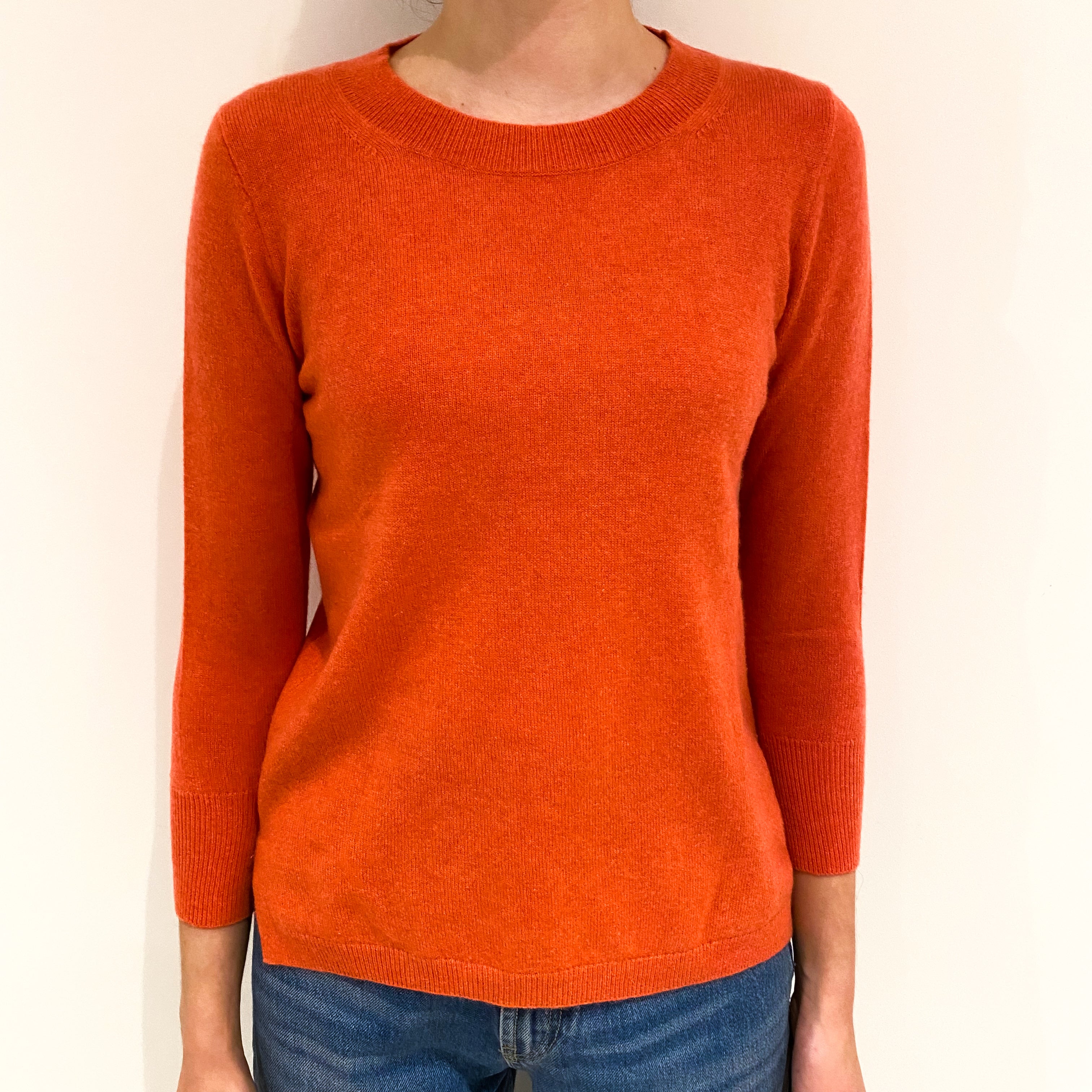 Dark Flamingo Pink Cashmere Crew Neck Jumper Extra Small