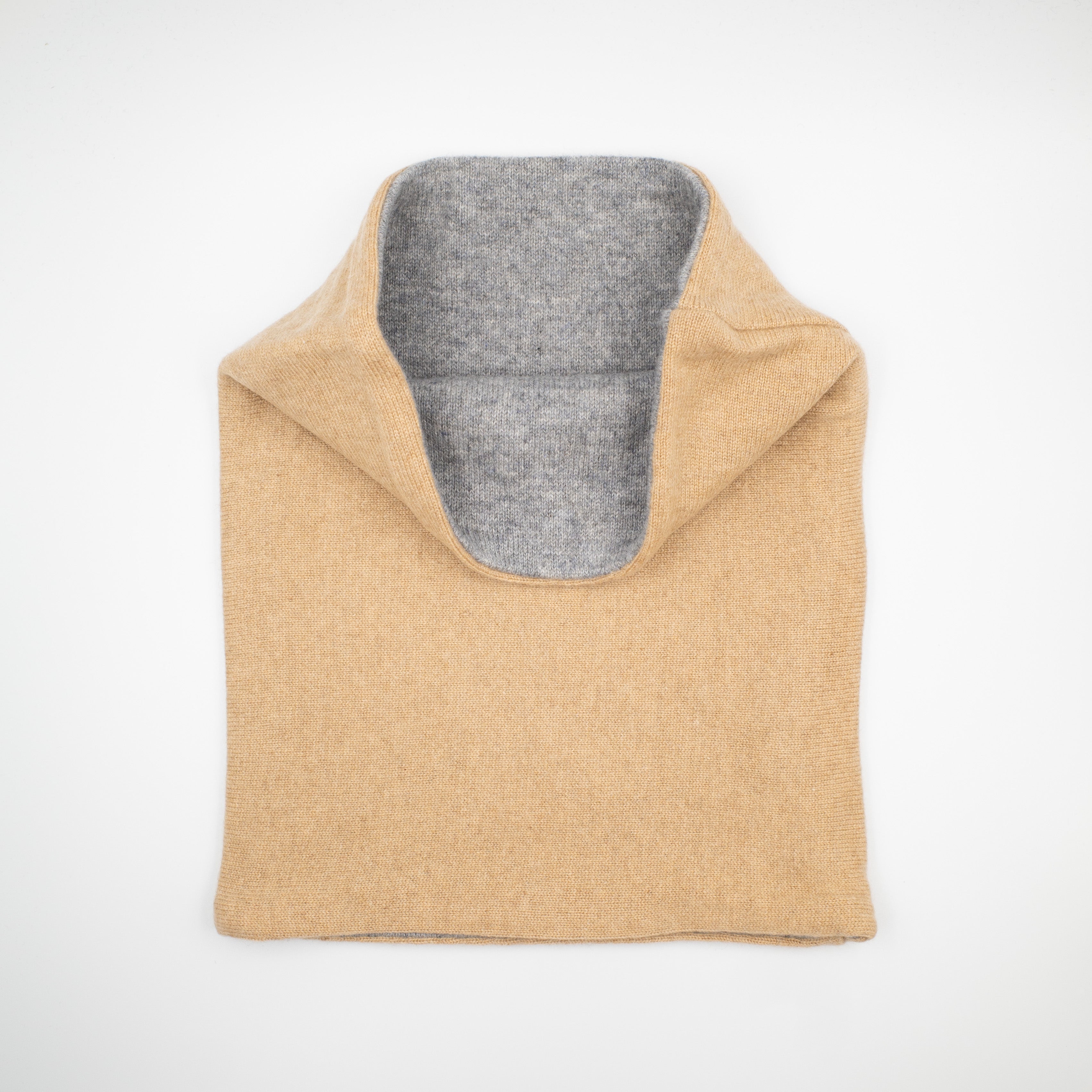 Caramel and Ash Grey Luxury Double Layered Snood