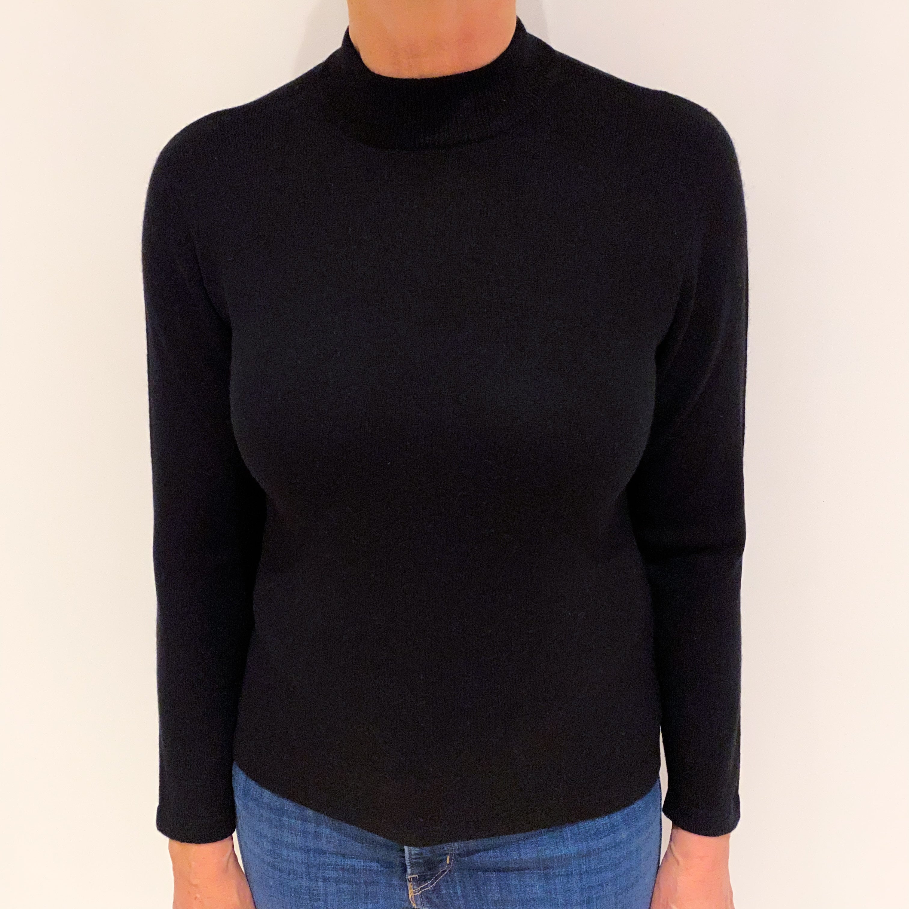 Black Cashmere Turtle Neck Jumper Medium