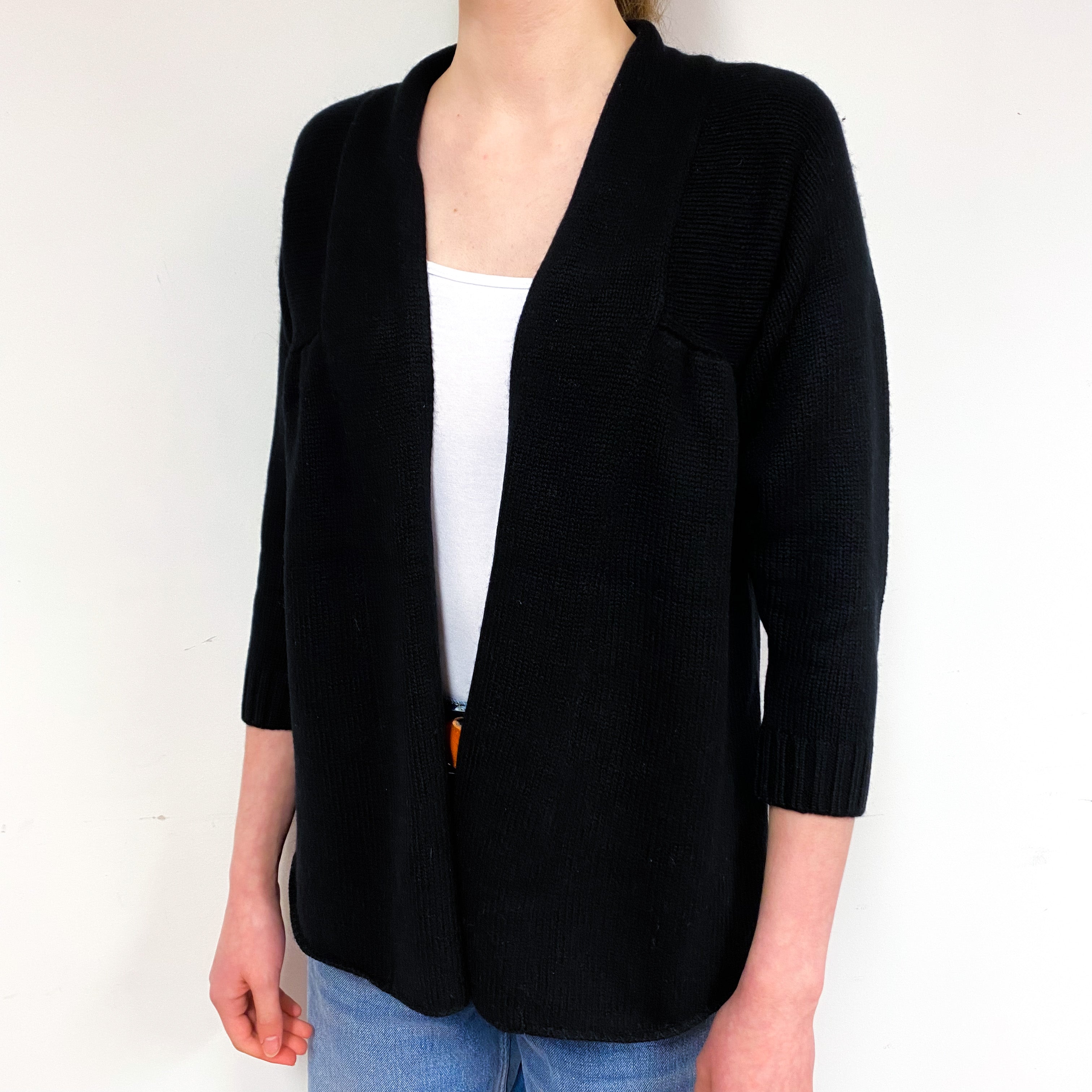 Vince Black Empire Cashmere Edge to Edge Cardigan Extra Small