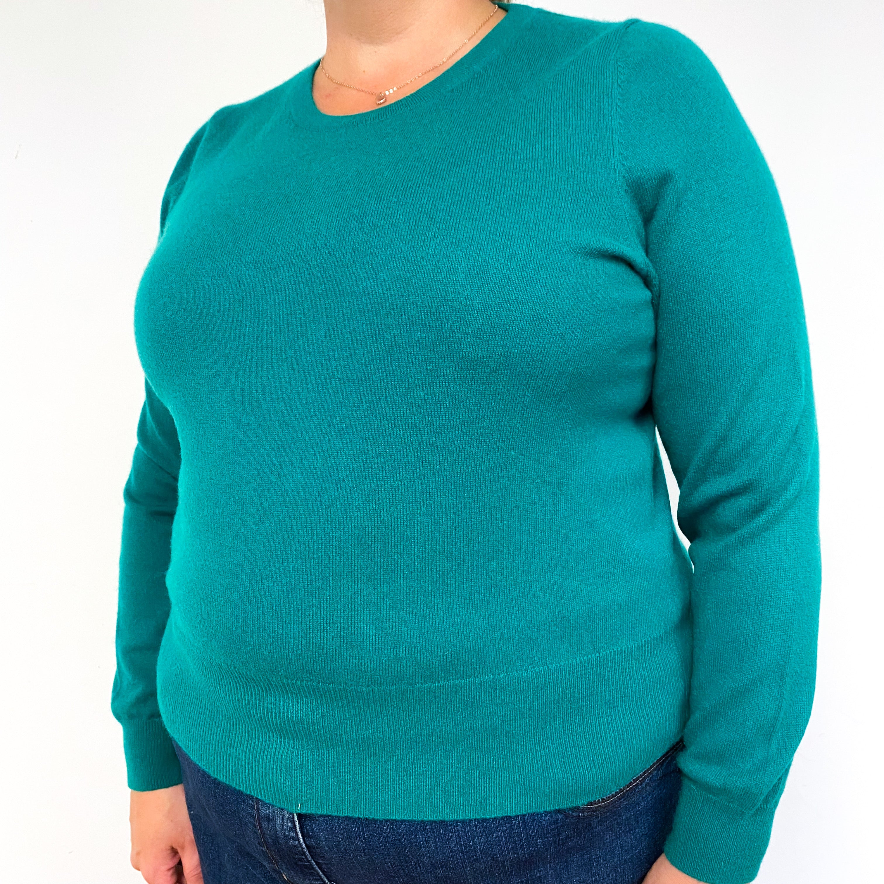 Emerald Green Cashmere Crew Neck Jumper Extra Large