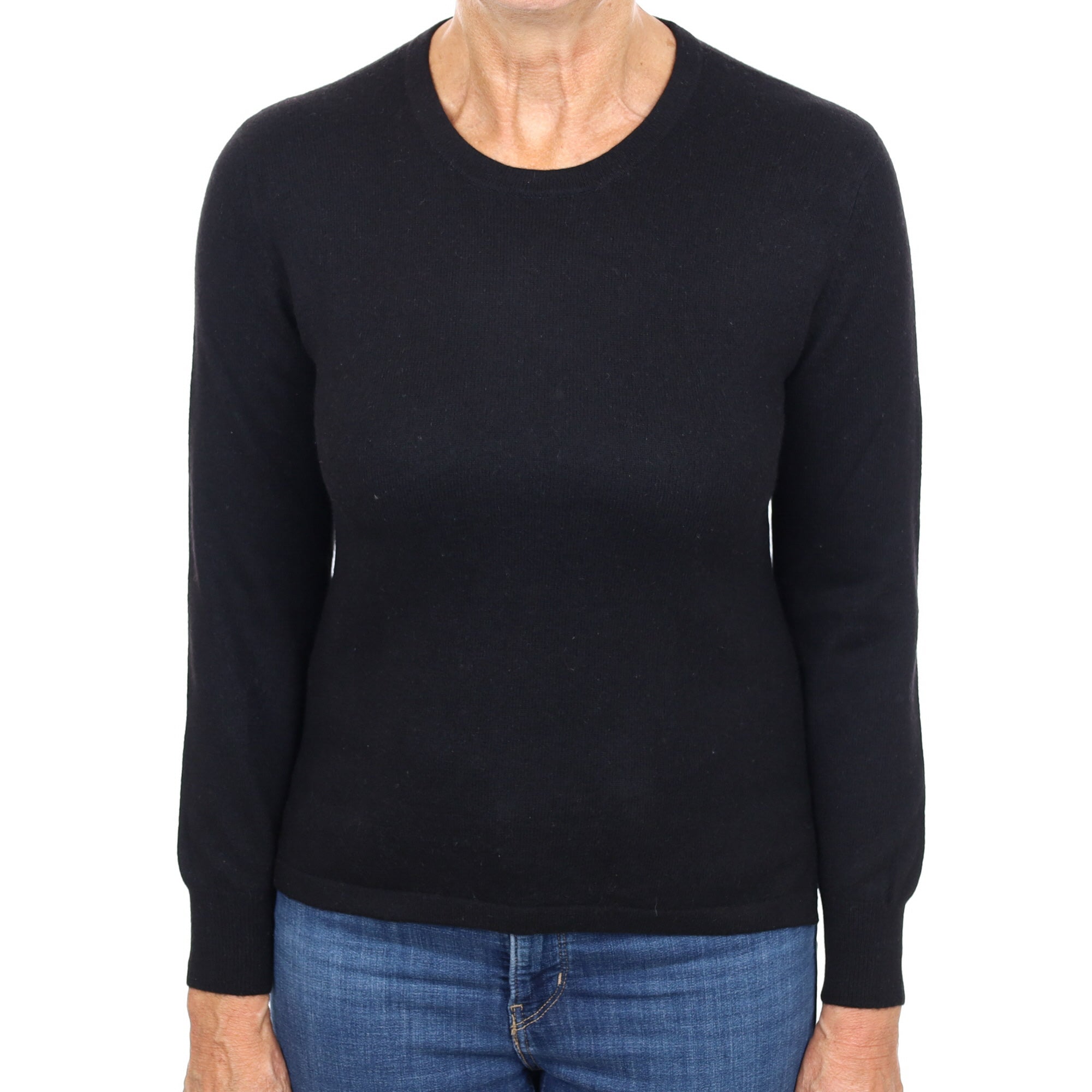 Black Cashmere Crew Neck Jumper Medium