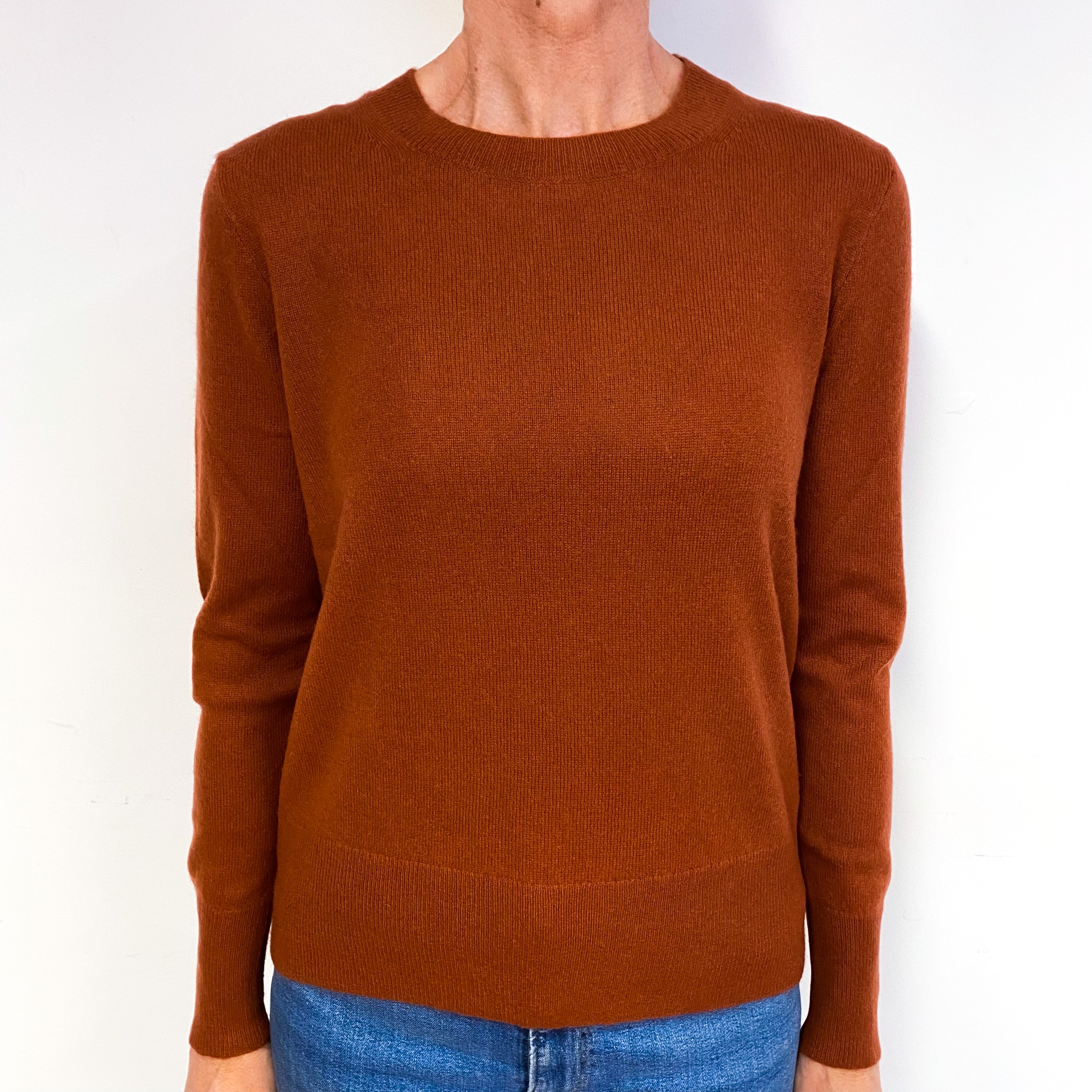 Paprika Orange Cashmere Crew Neck Jumper Medium
