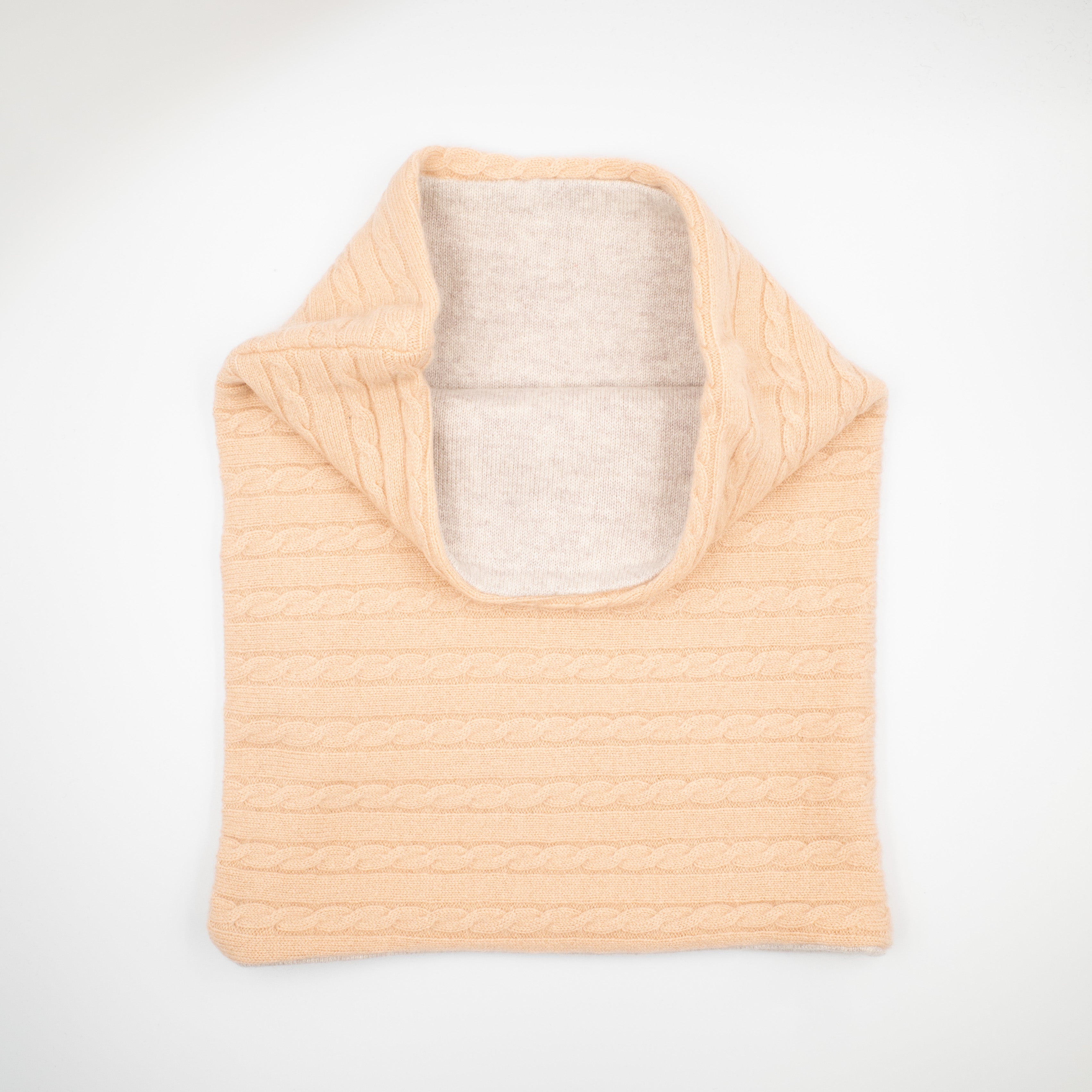 Nude Pink and Oatmeal Luxury Double Layered Snood