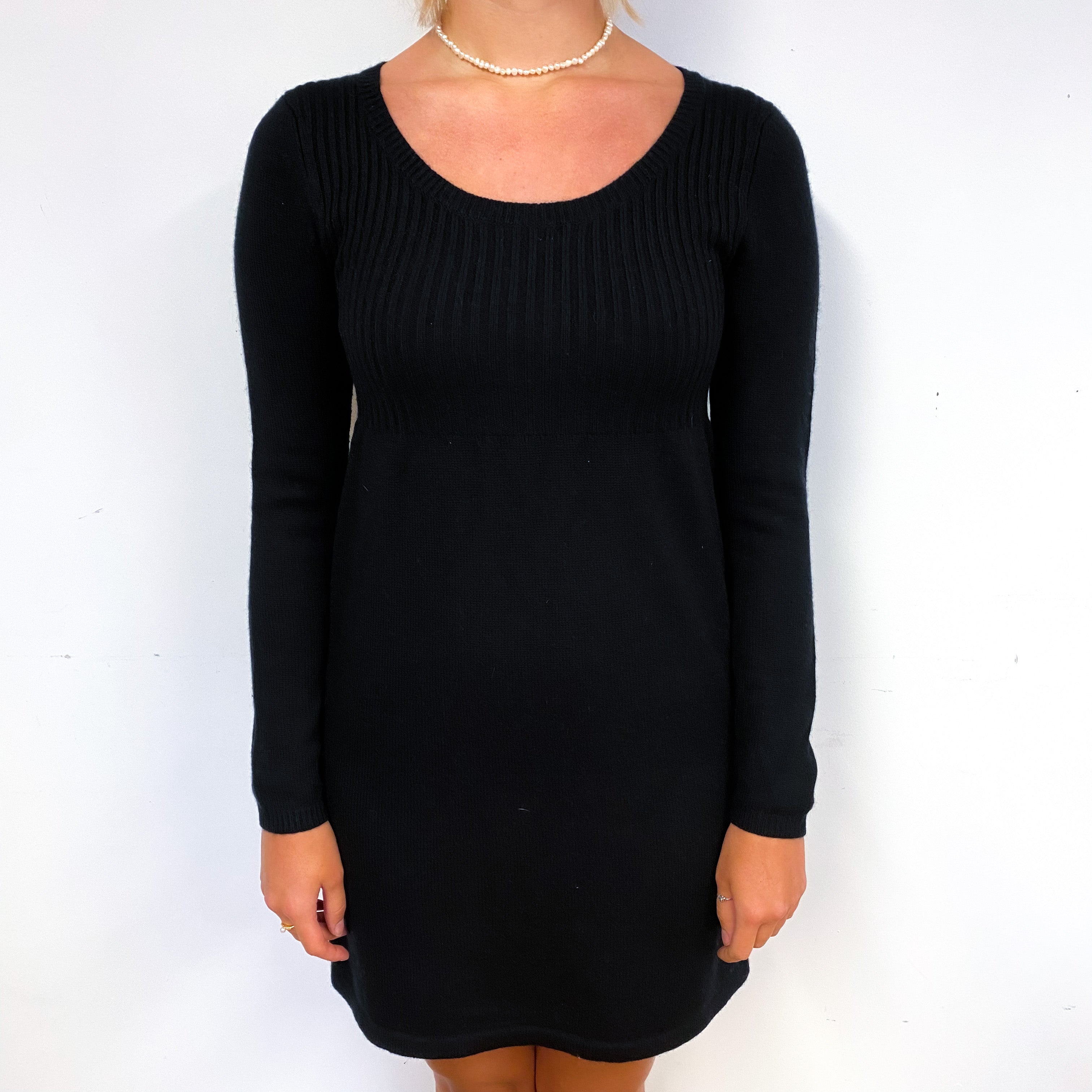Theory Black Long Sleeve Cashmere Crew Neck Dress Small