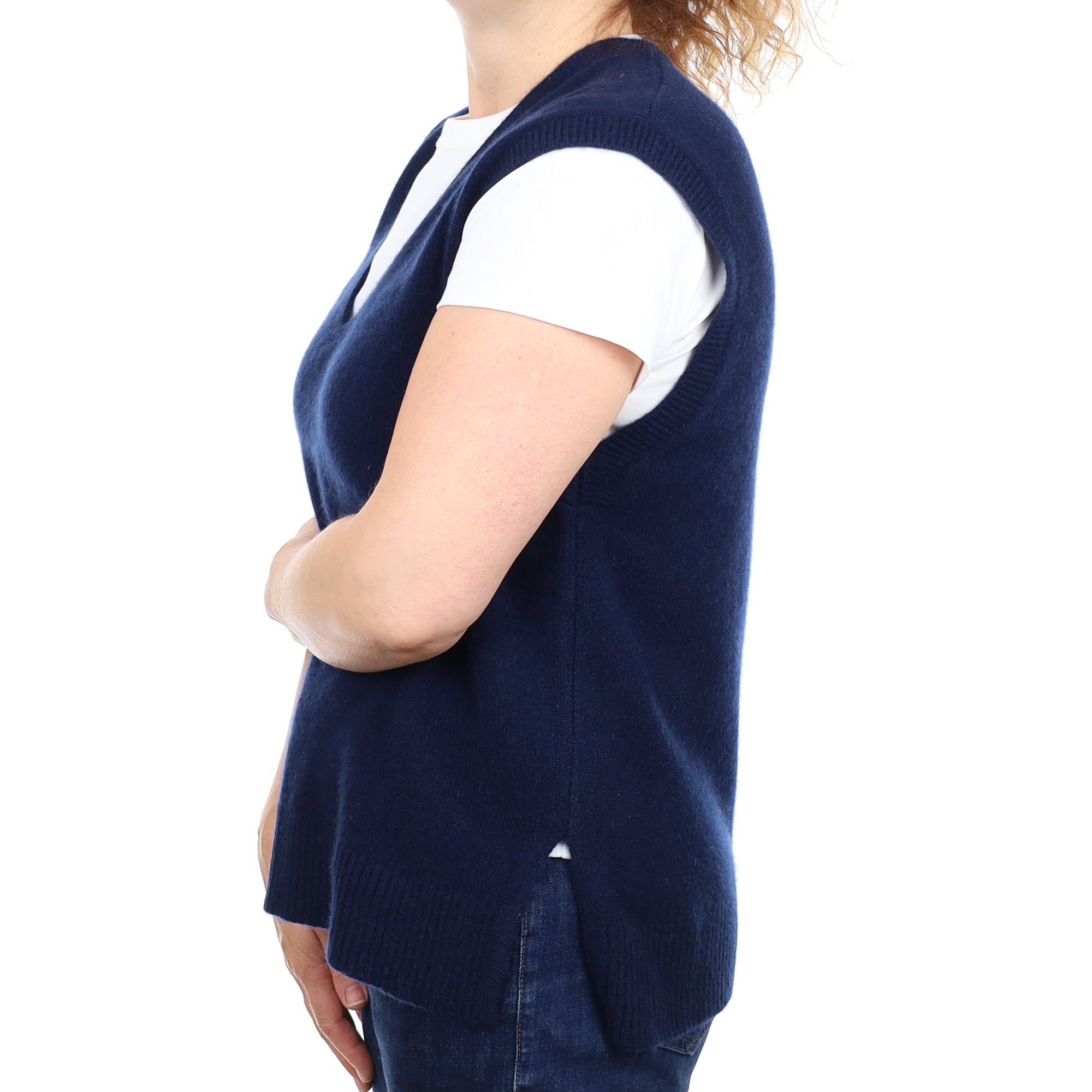 Brand New Navy Luxury Cashmere Tank Top Medium UK 12-14