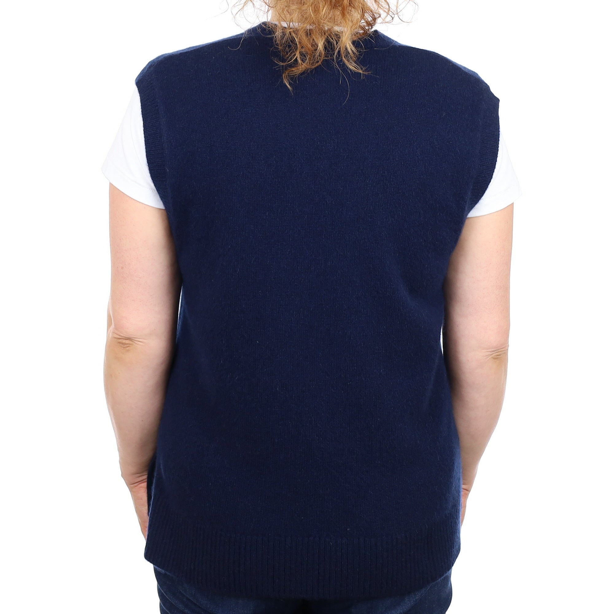 Brand New Navy Luxury Cashmere Tank Top Medium UK 12-14