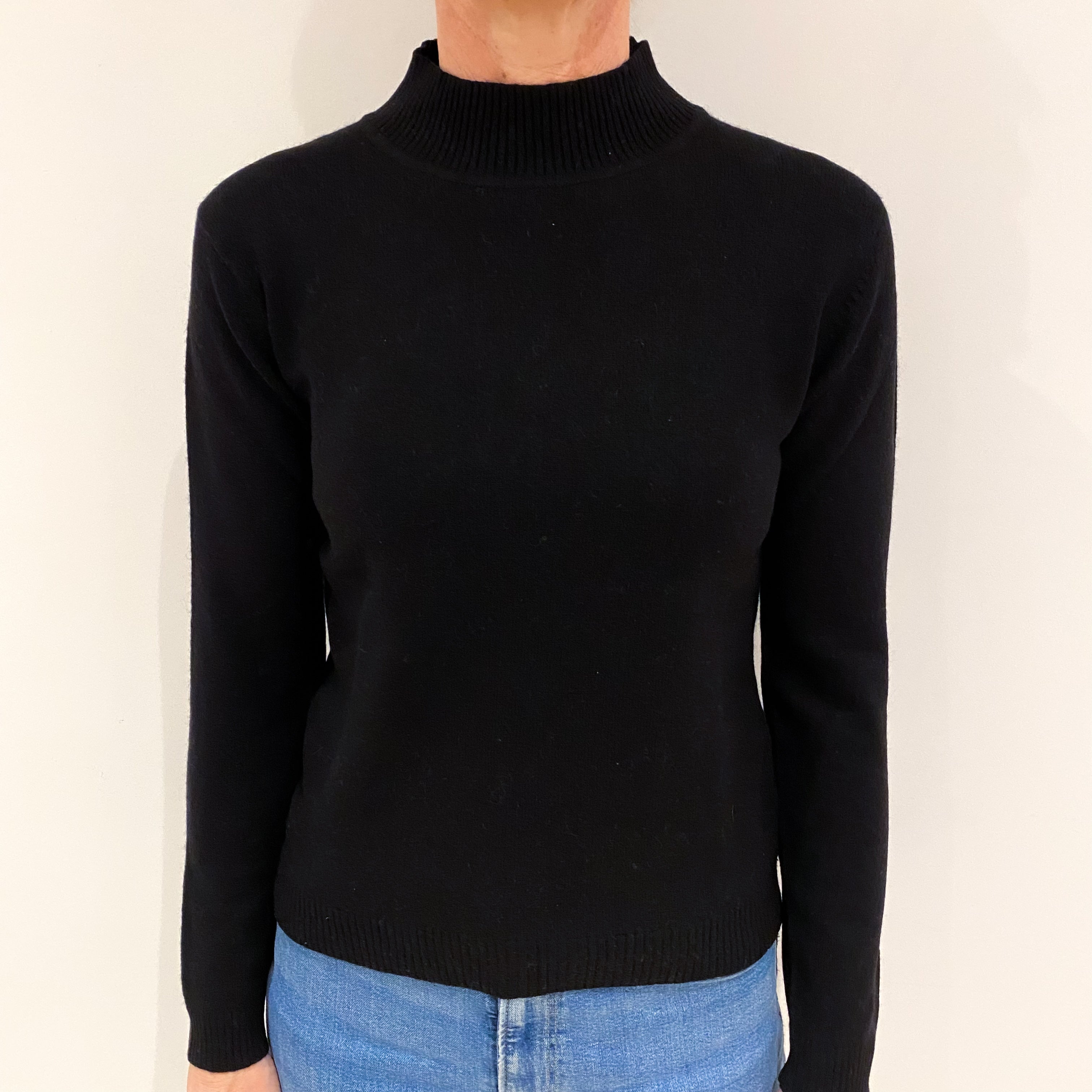 Black Cashmere Turtle Neck Jumper Small