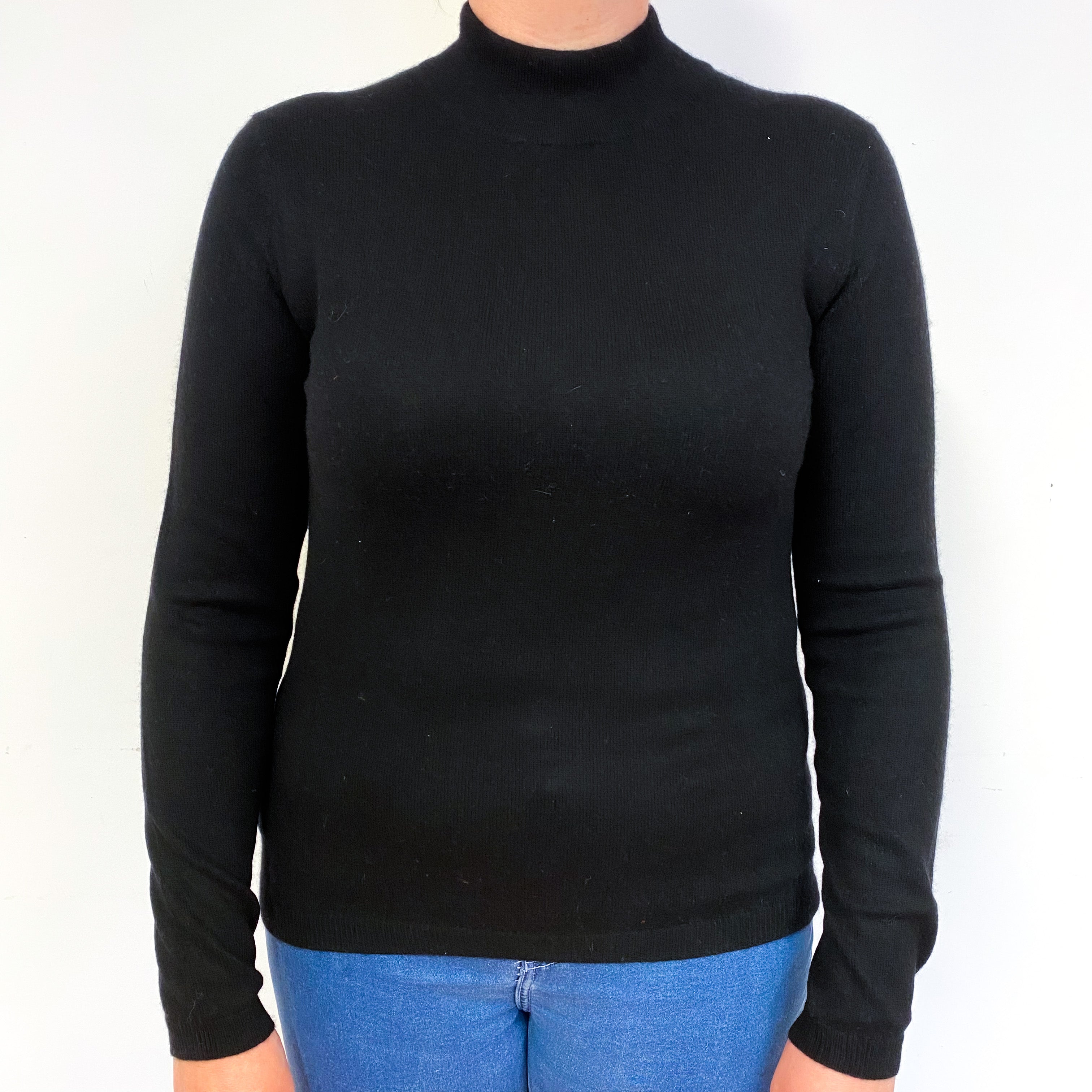 Black Cashmere Turtle Neck Jumper Large