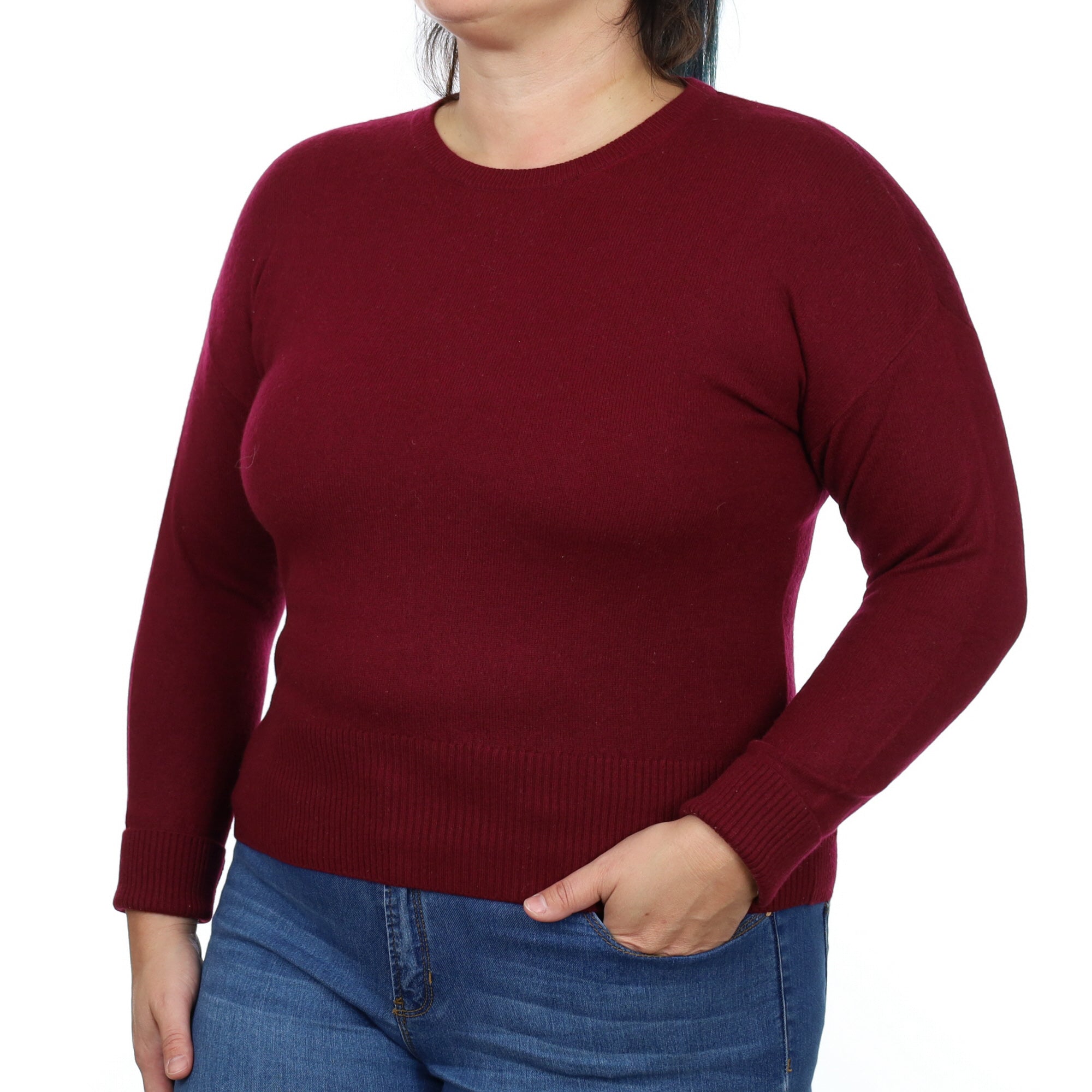 Mulberry Red Cashmere Crew Neck Jumper Large