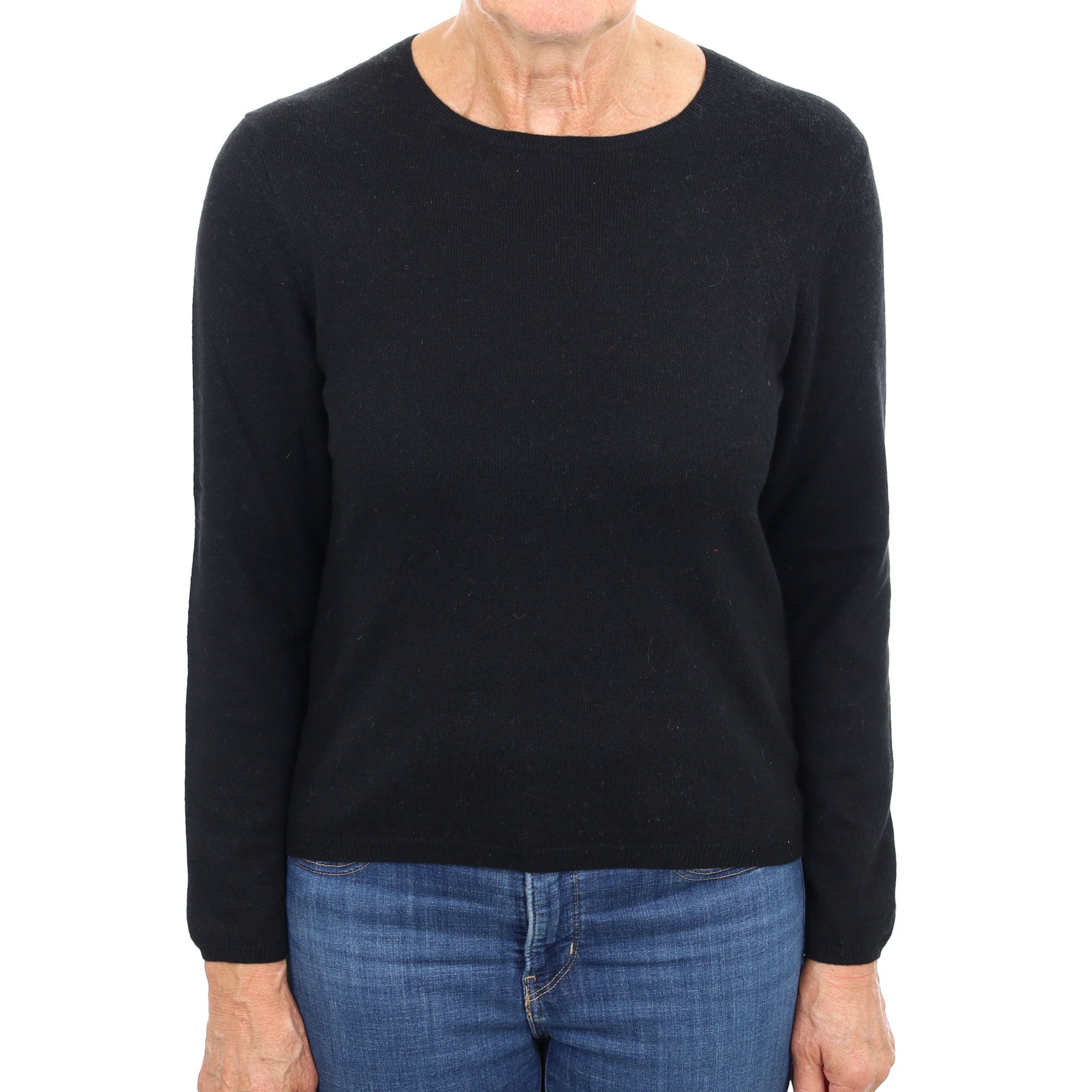Black Cashmere Crew Neck Jumper Medium