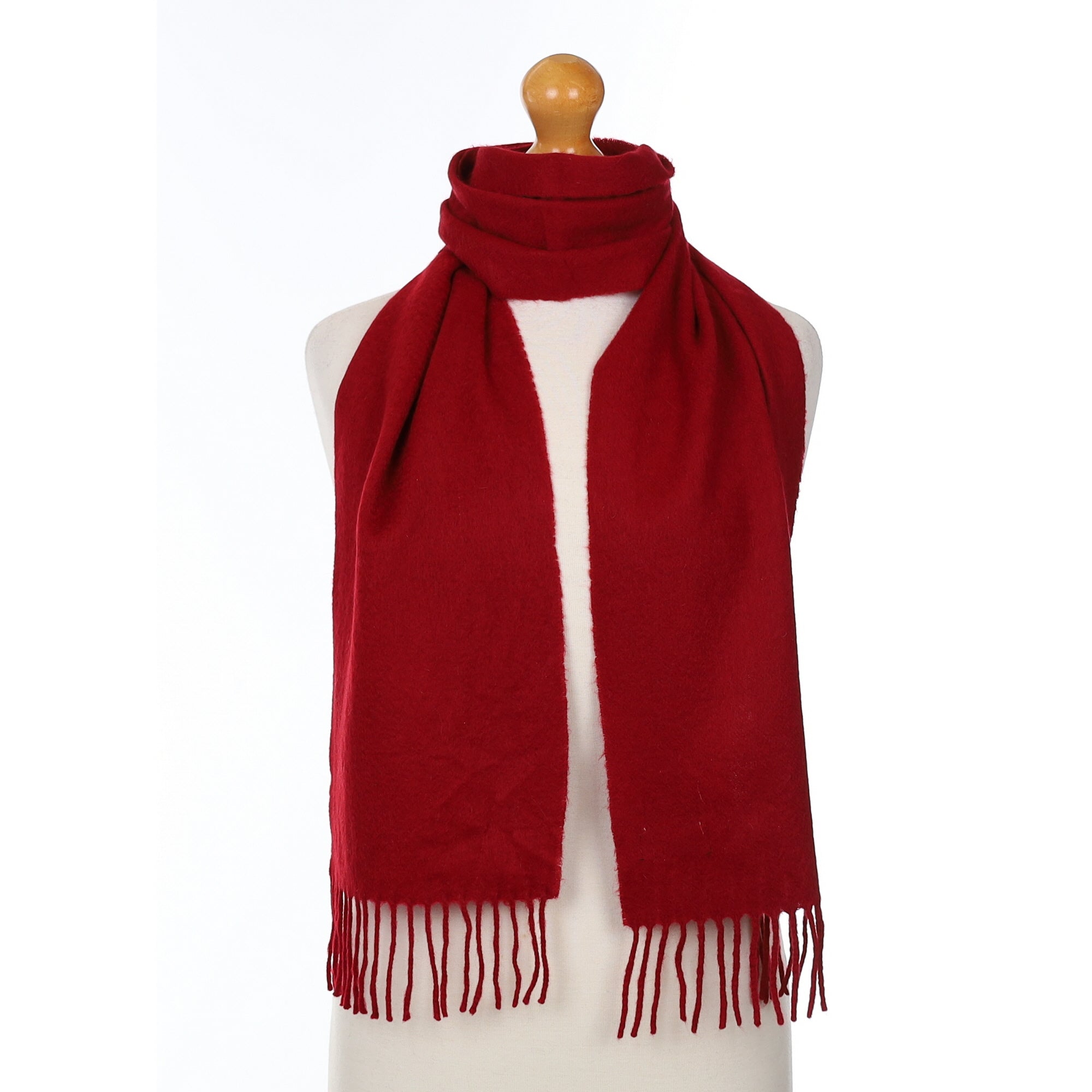 Crimson Red Cashmere Woven Scarf