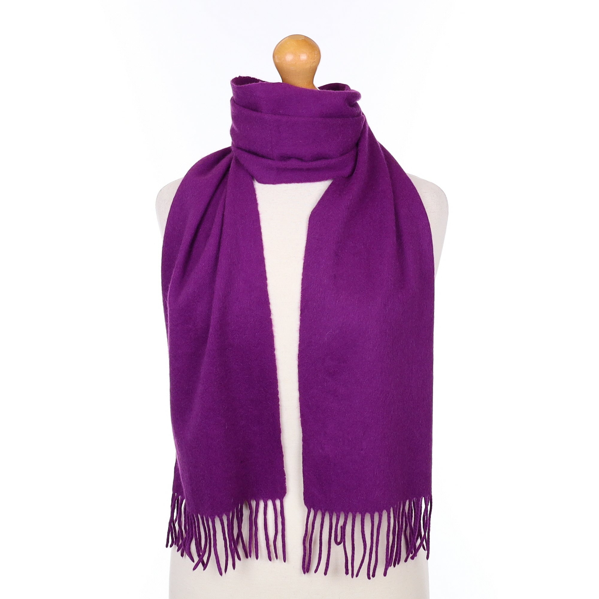 Violet Cashmere Tassel Edged Woven Scarf