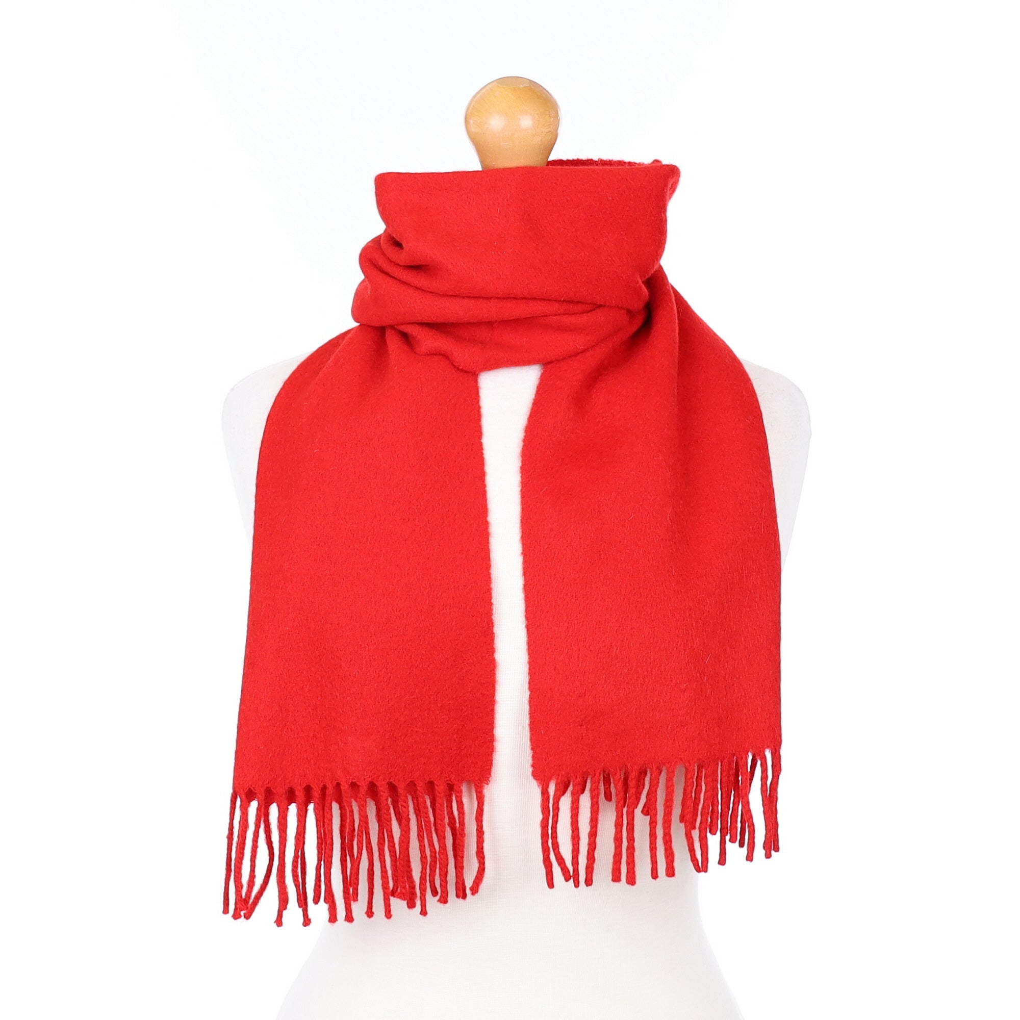 Scottish Post Box Red Cashmere Woven Scarf