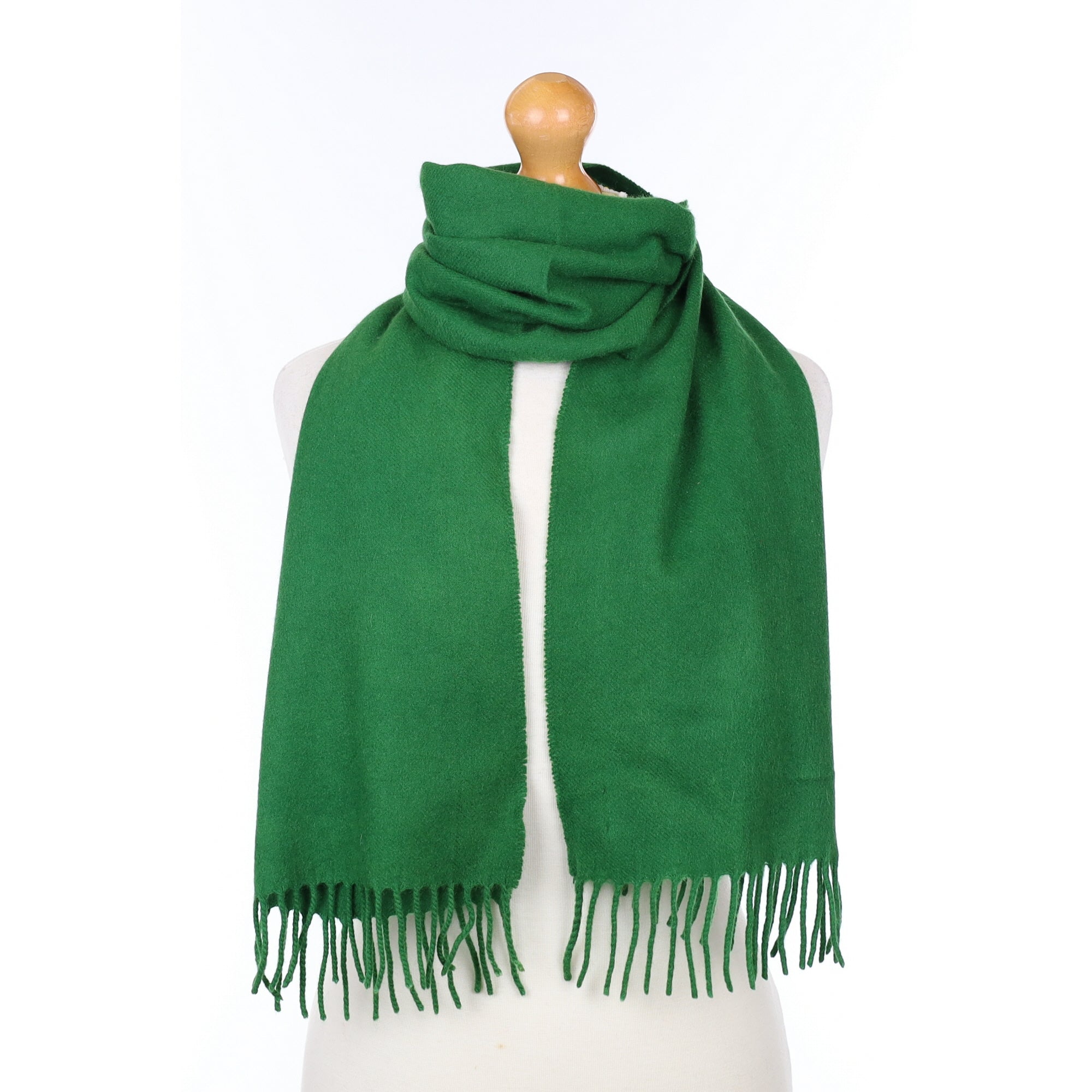 Italian Shamrock Green Cashmere Woven Scarf