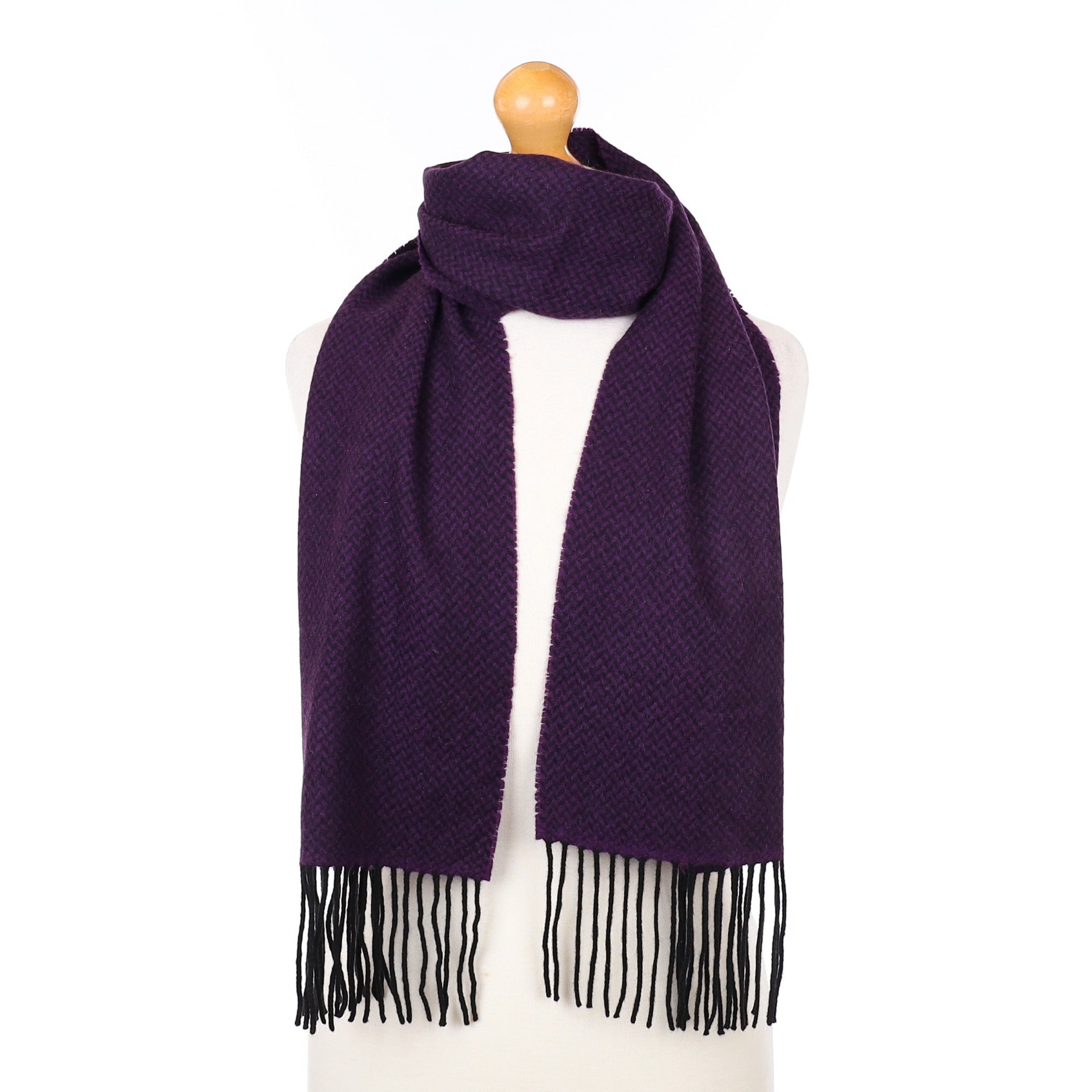 Purple and Black Cashmere Woven Scarf