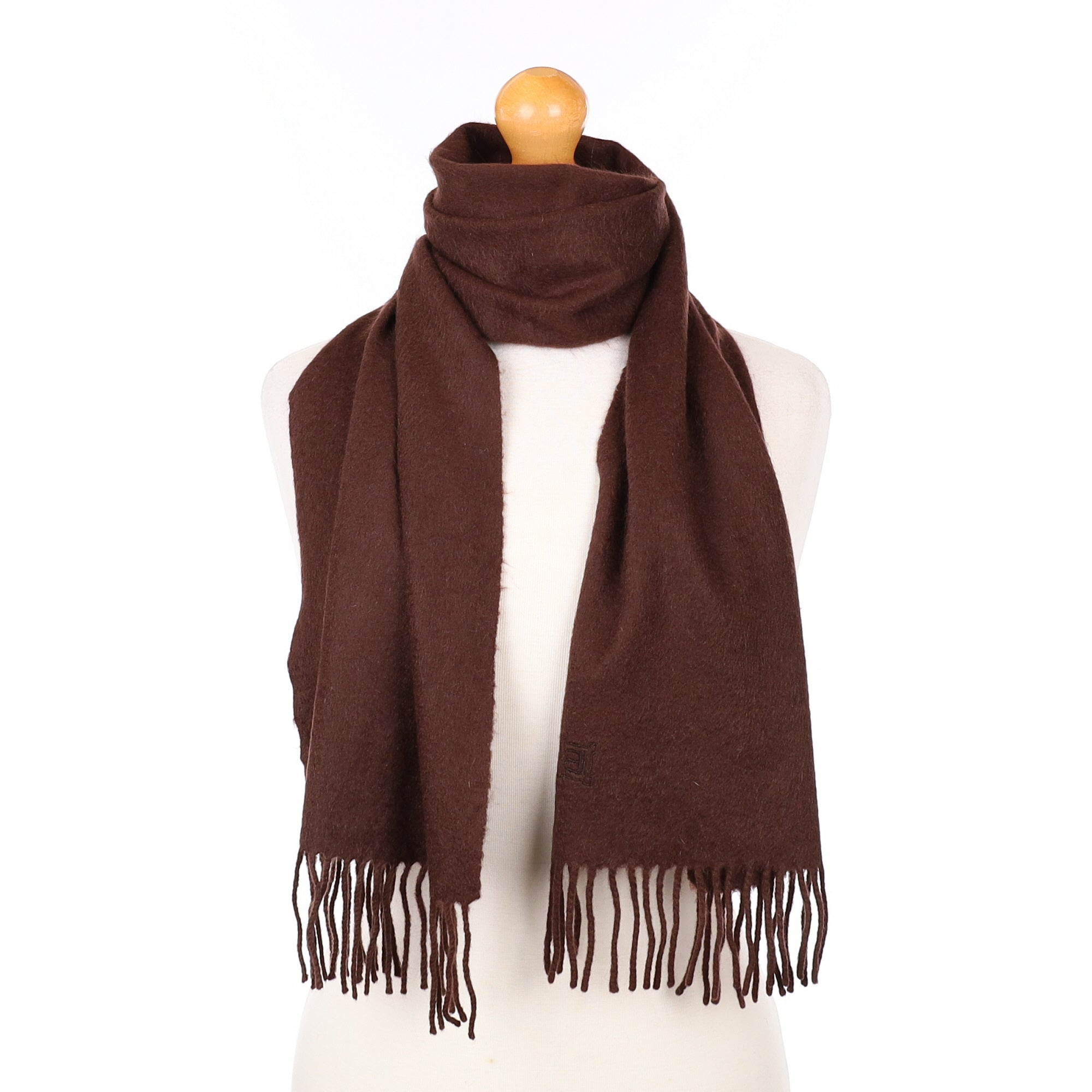 Chocolate Brown Cashmere Woven Scarf