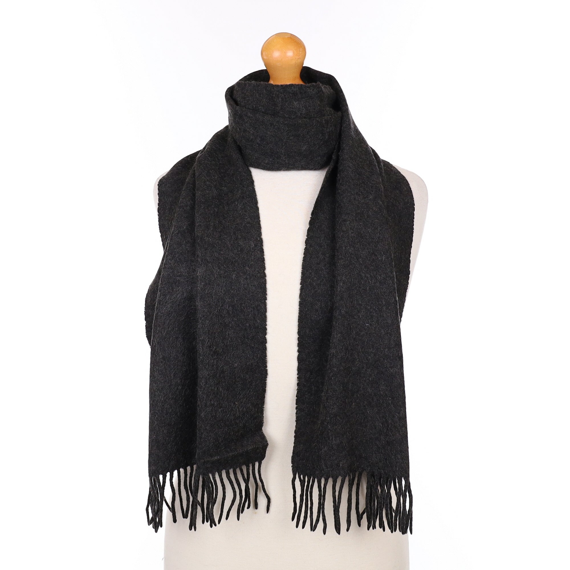 Charcoal Grey Cashmere Woven Scarf