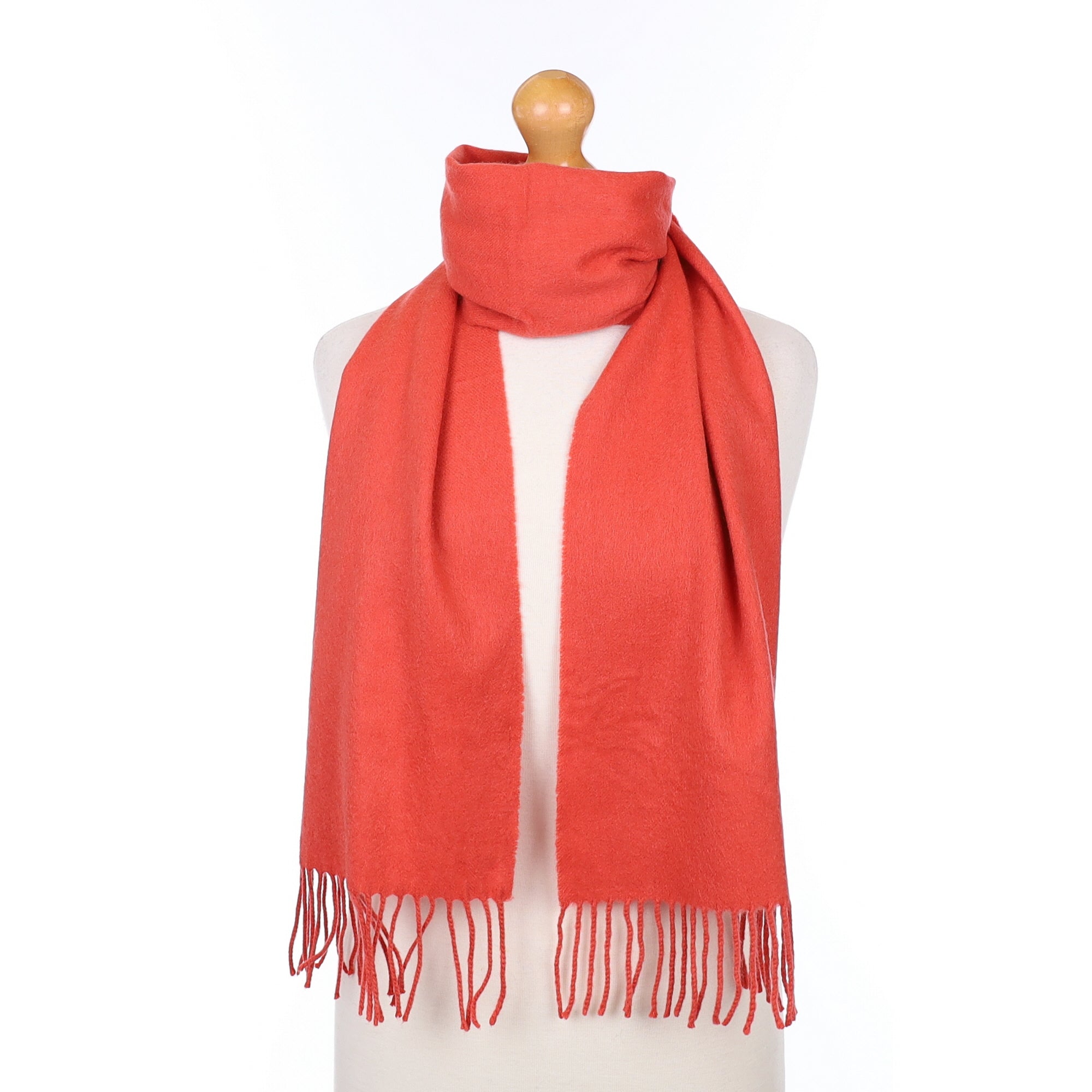 Watermelon Red Cashmere Woven Scarf