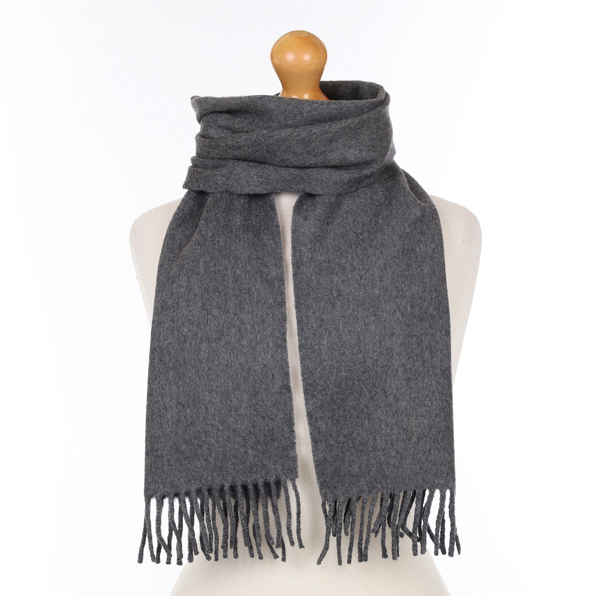 Scottish Granite Grey Cashmere Woven Scarf