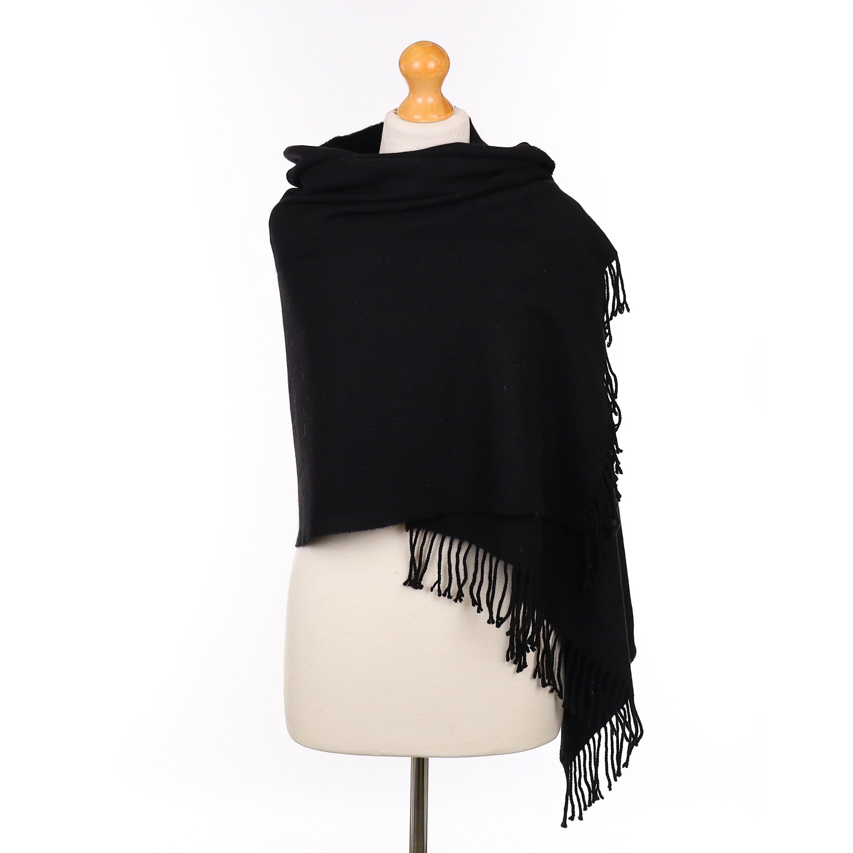 Black Cashmere Woven Wrap