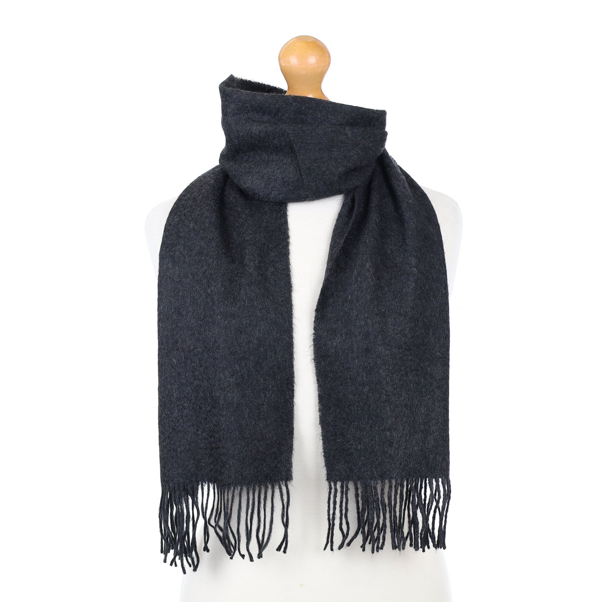Charcoal Grey Cashmere Woven Scarf