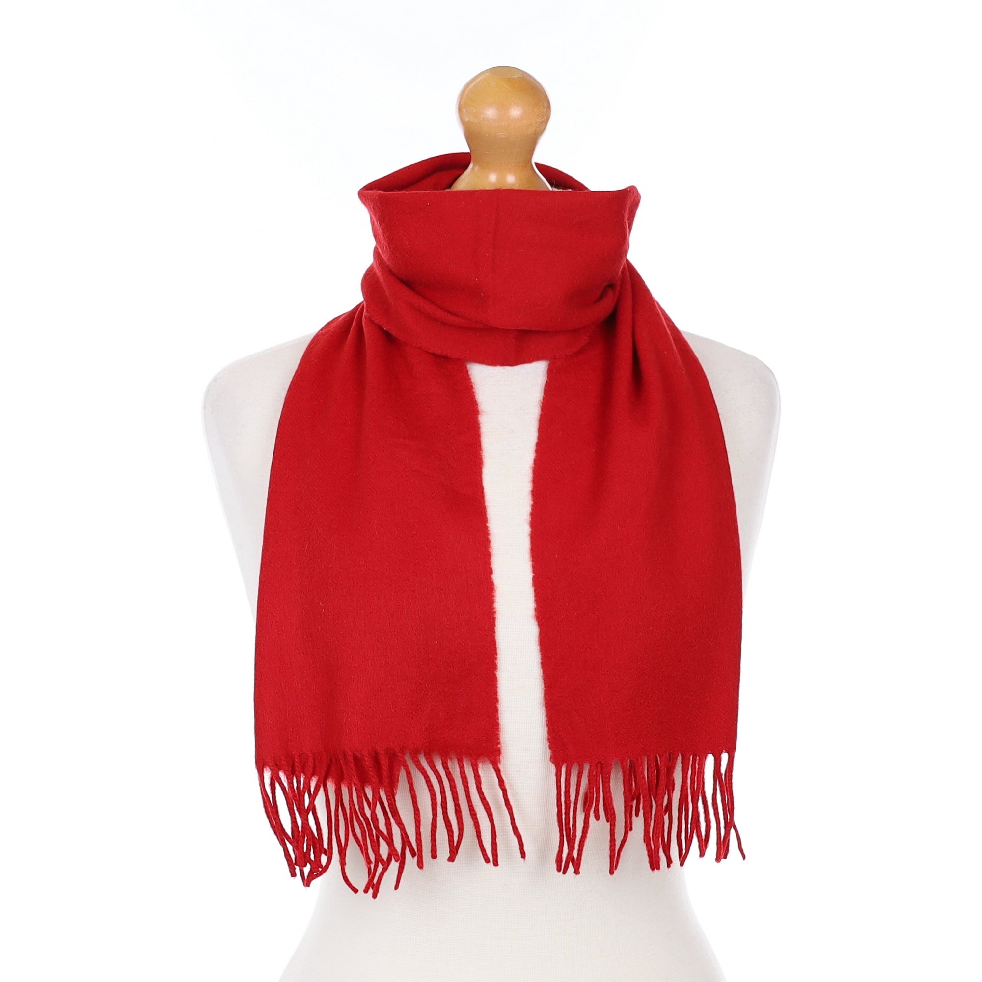 Scarlet Red Cashmere Woven Scarf
