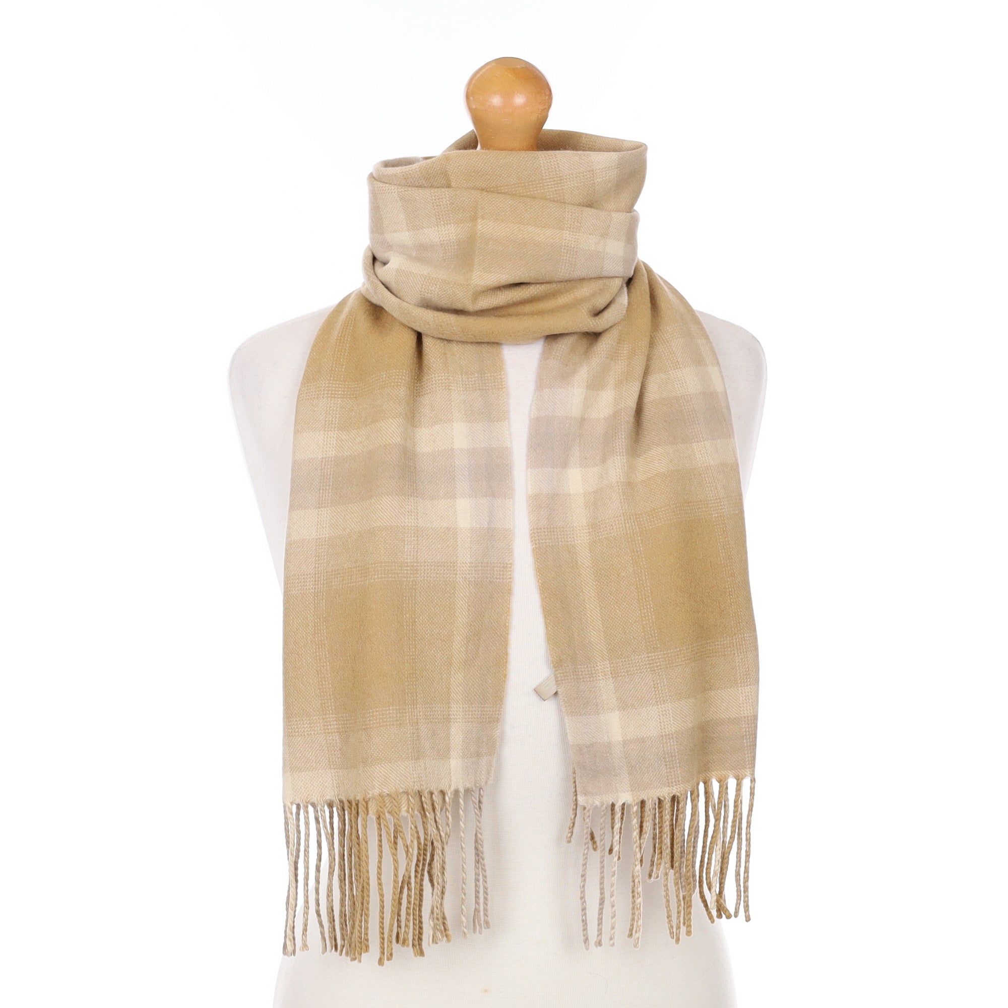 Raw Silk Brown Cashmere Woven Scarf