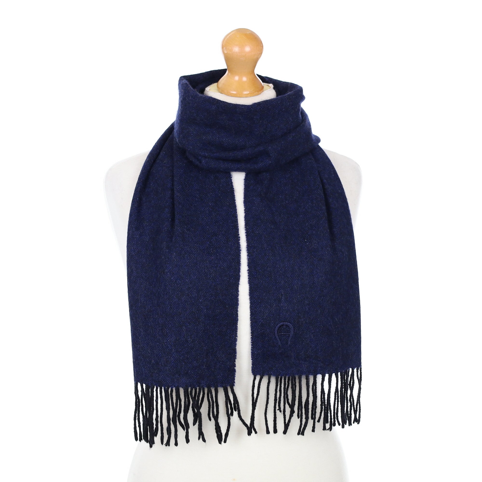 Italian Navy Cashmere Woven Scarf
