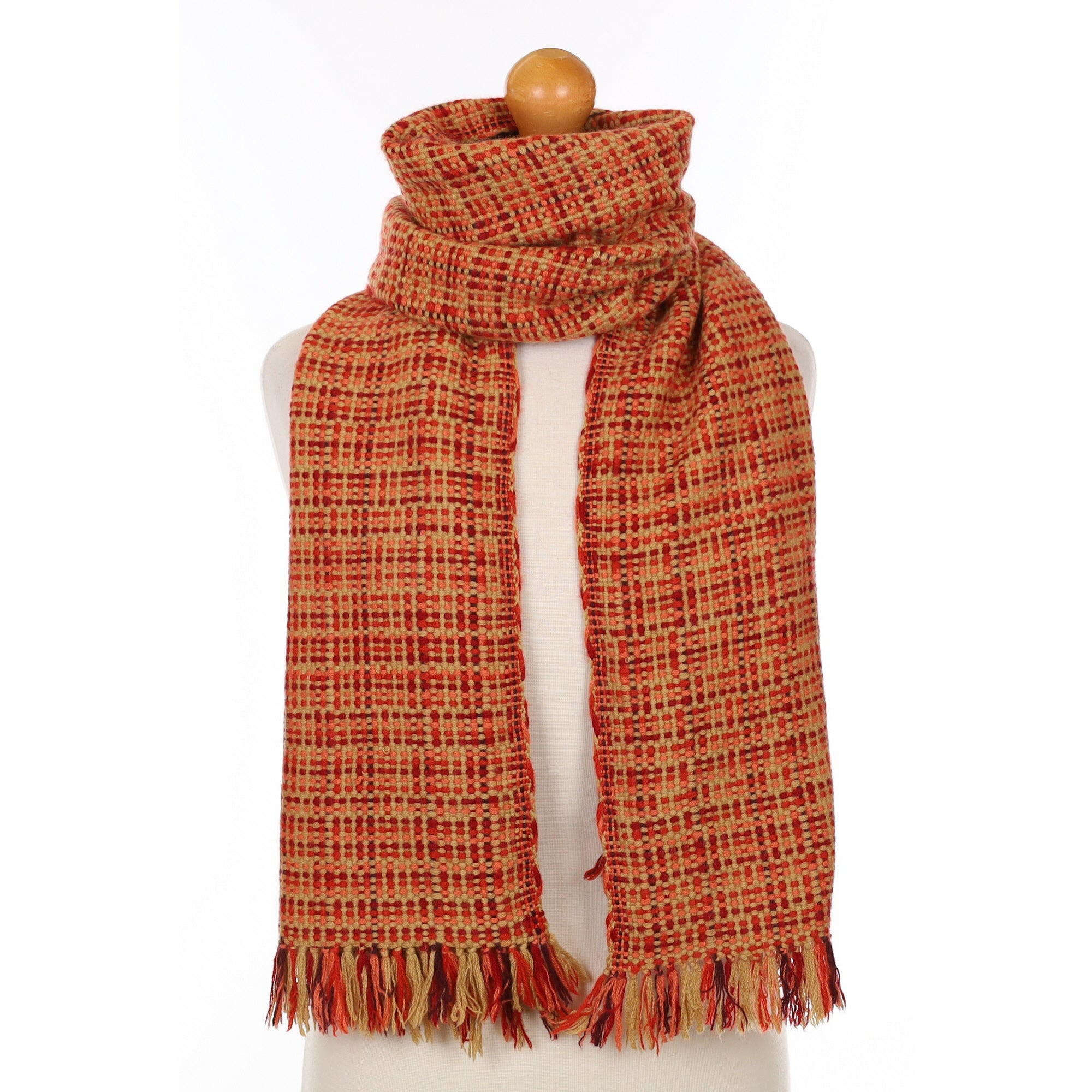Malo Orange Cashmere Woven Scarf