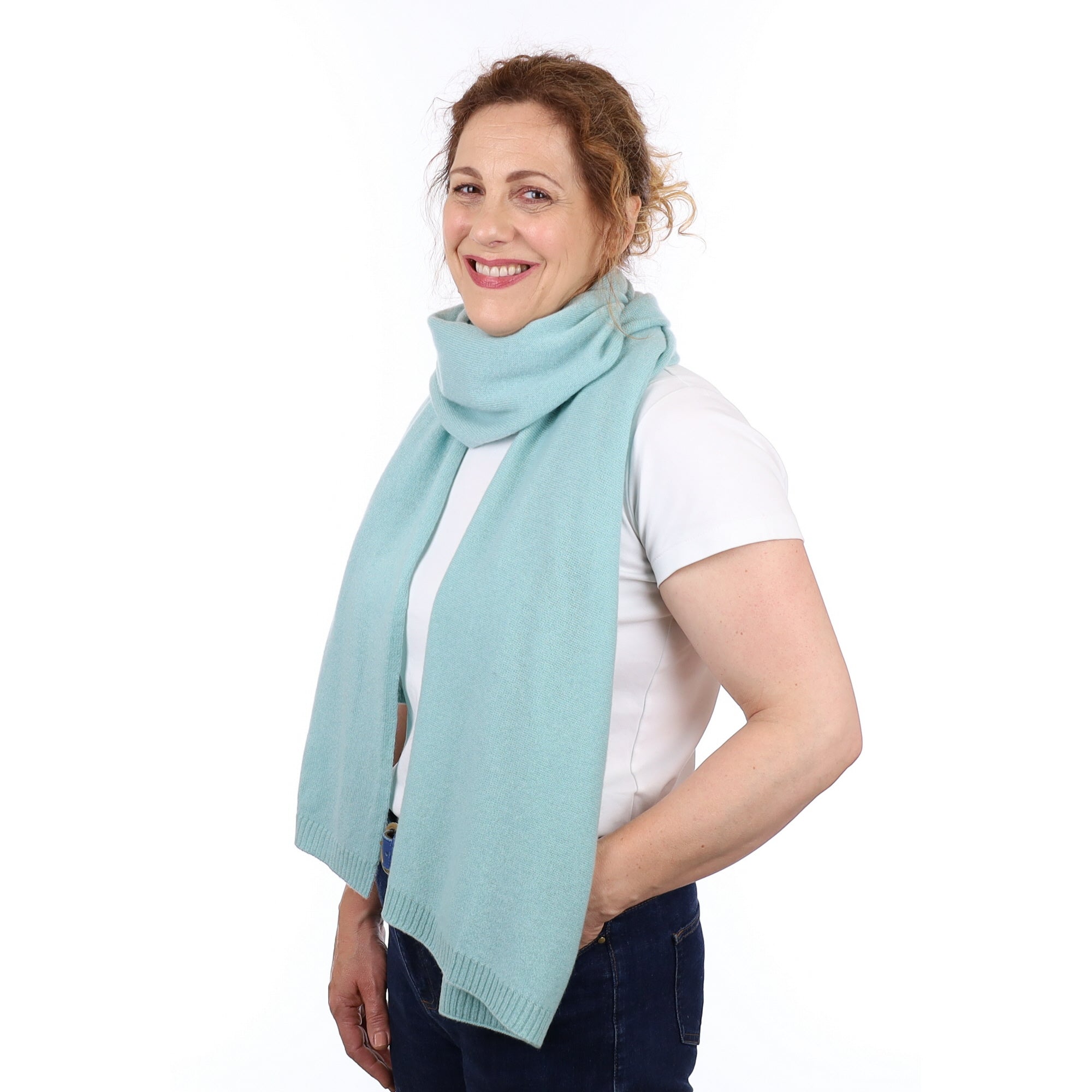 Brand New Aqua Recycled Cashmere Wrap