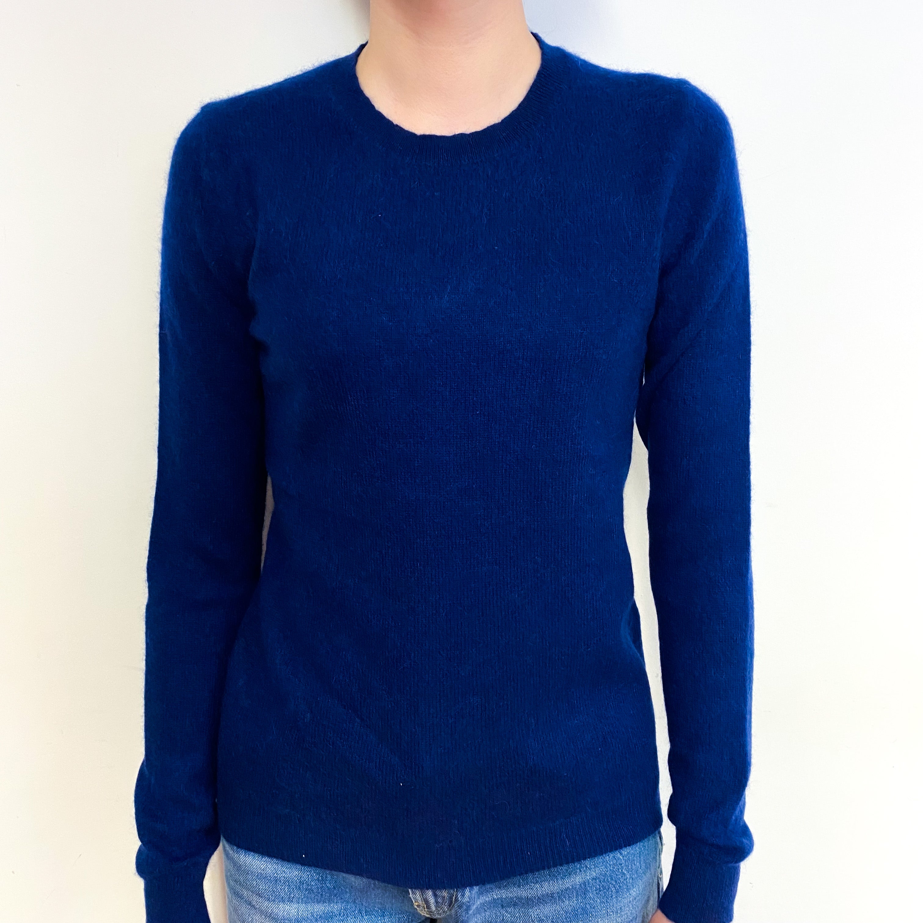 Navy Blue Cashmere Crew Neck Jumper Extra Small