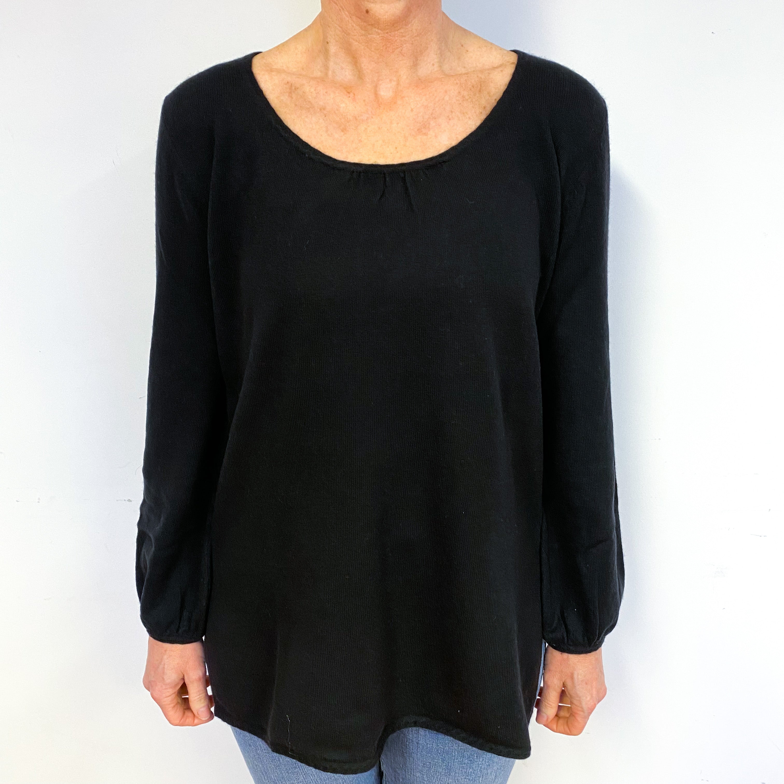 Black Cashmere Crew Neck Jumper Medium