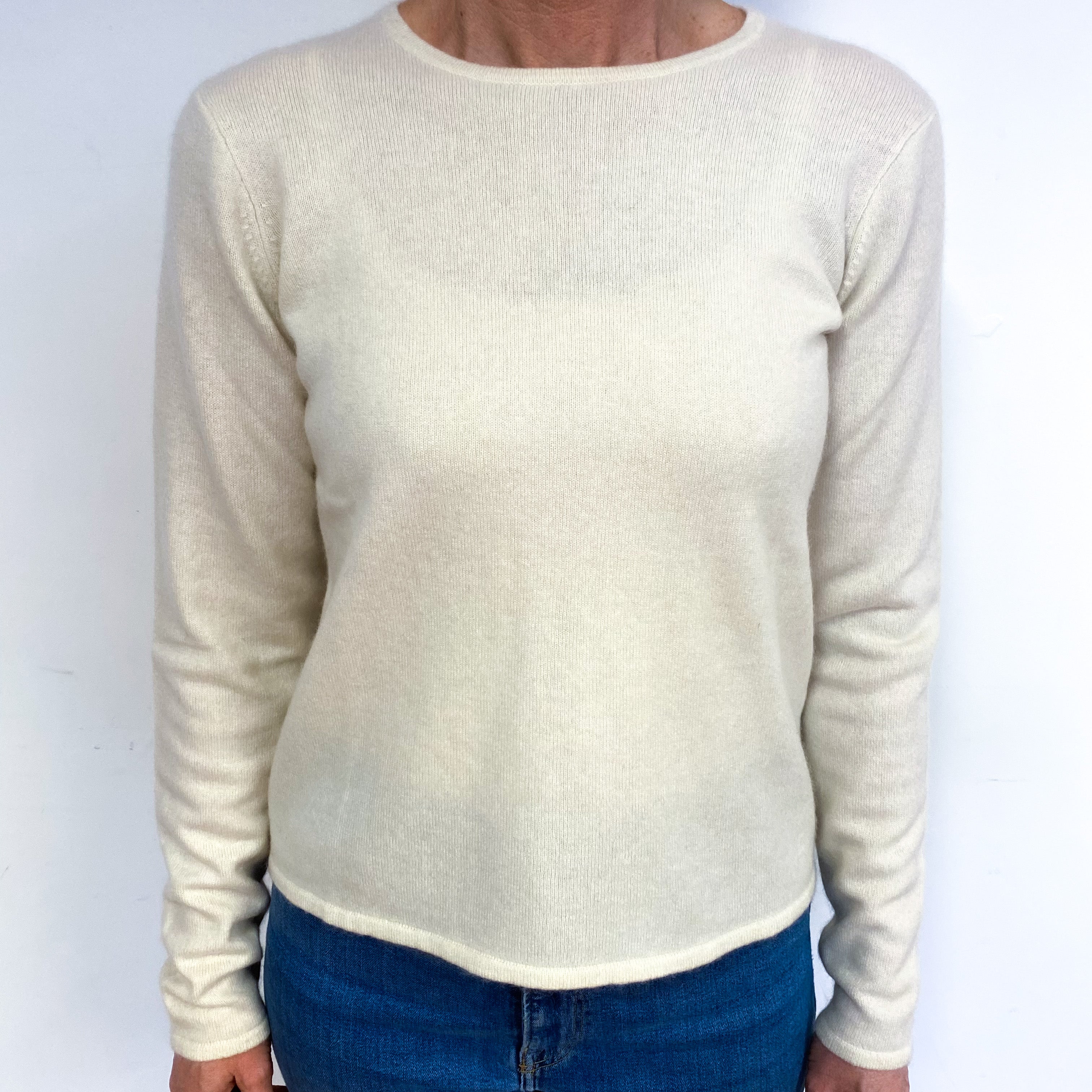 Vanilla Cream Cashmere Crew Neck Jumper Medium