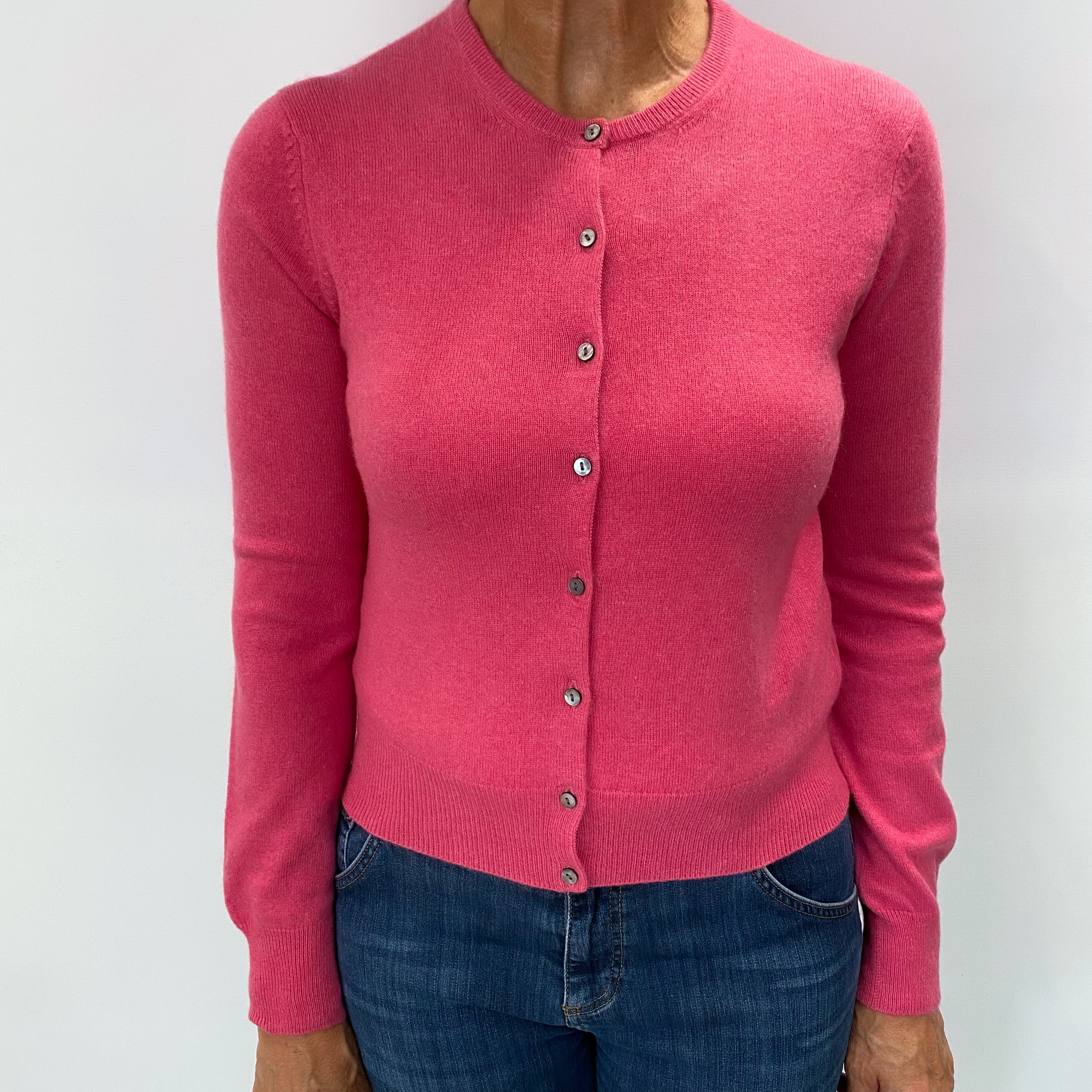 Loganberry Pink Cashmere Cardigan Medium