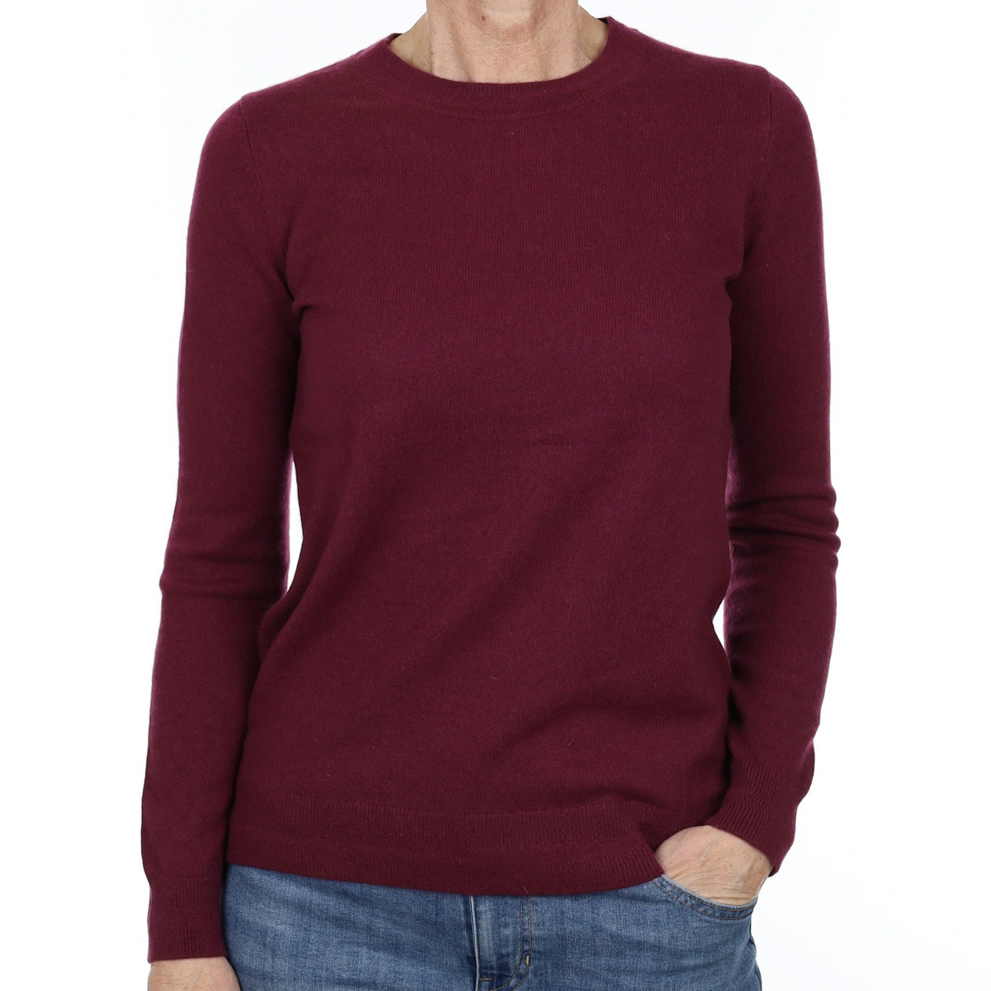 Mulberry Purple Cashmere Crew Neck Jumper Small