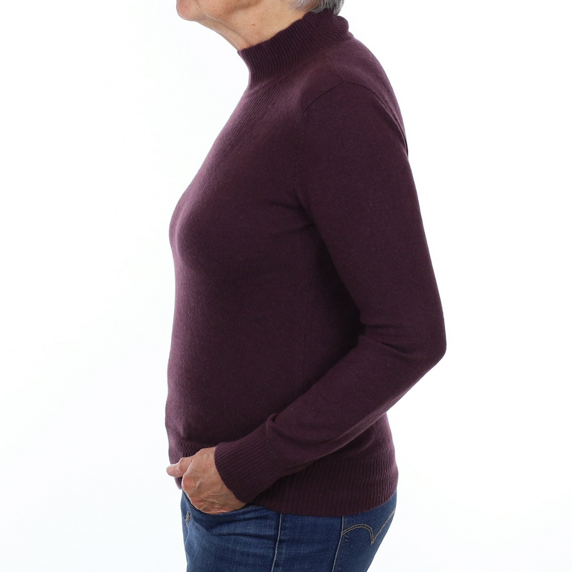 Grape Purple Cashmere Turtle Jumper Medium